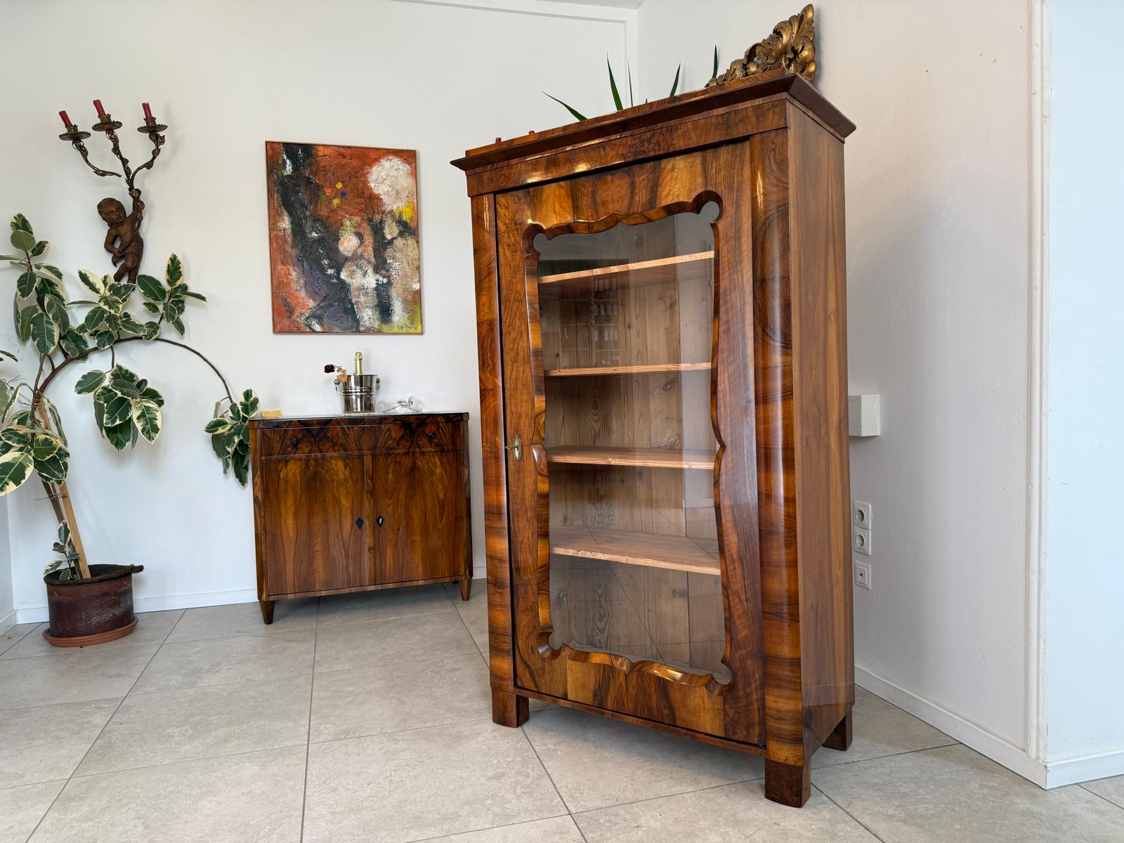 Antiquität Biedermeier Vitrine Bücherschrank Antiquität G2012