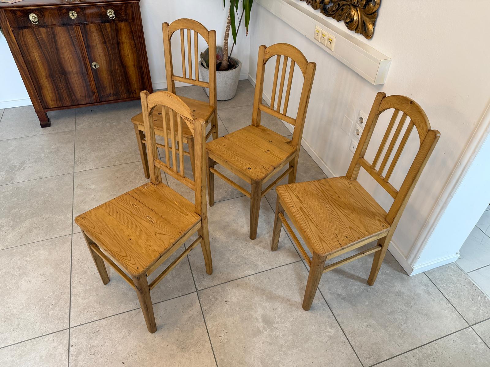 4 Originale Jugendstil ichtenholz Bauernsessel Sessel Fichtenholz G2121