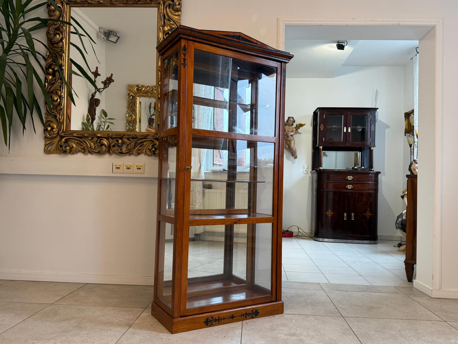 Antiquität Biedermeier Vitrine Bücherschrank Antiquität D1150