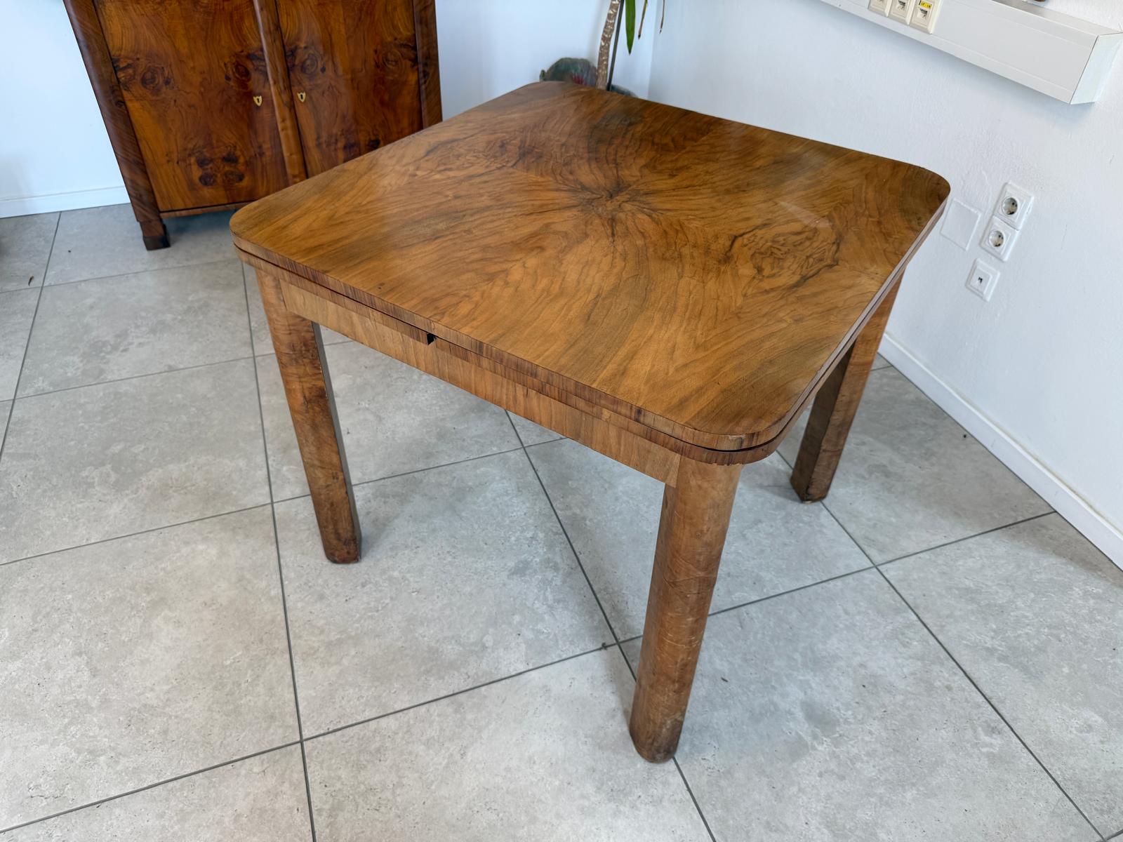 Art Deco Bauhaus Beistelltisch Rund Auszugtisch D2583