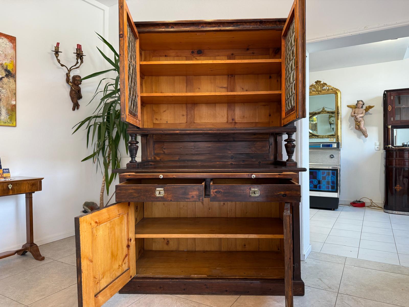 Originale Bäuerlicher Zirbenholz Küchenschrank Küchenkredenz D1257 Kopie