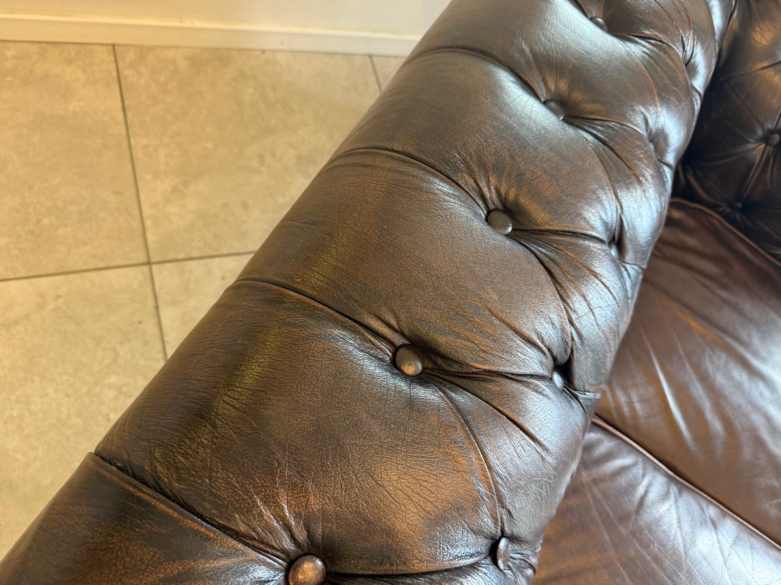 Chesterfield 2er Clubsofa Couch Zigarrenbraun D2757