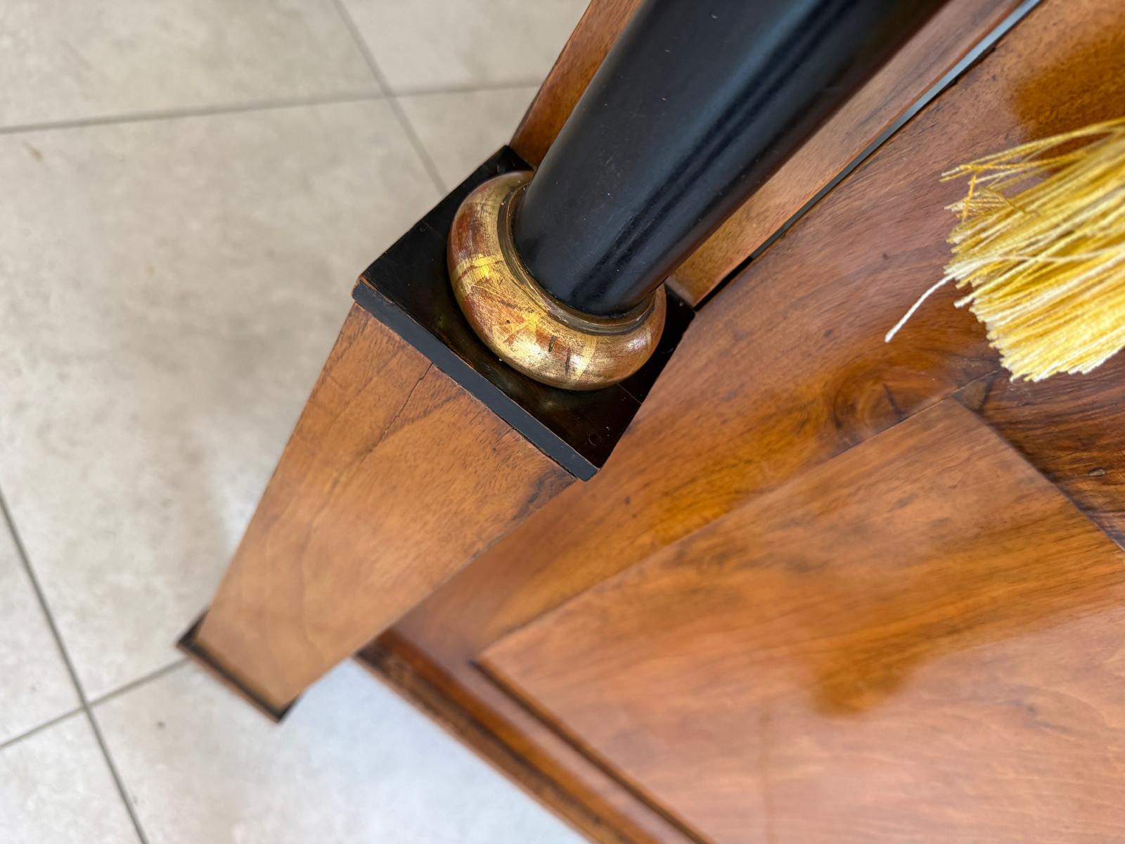 Empire Vitrine Sonnenvitrine Bücherschrank Bibliotheksschrank Nussholz D2355