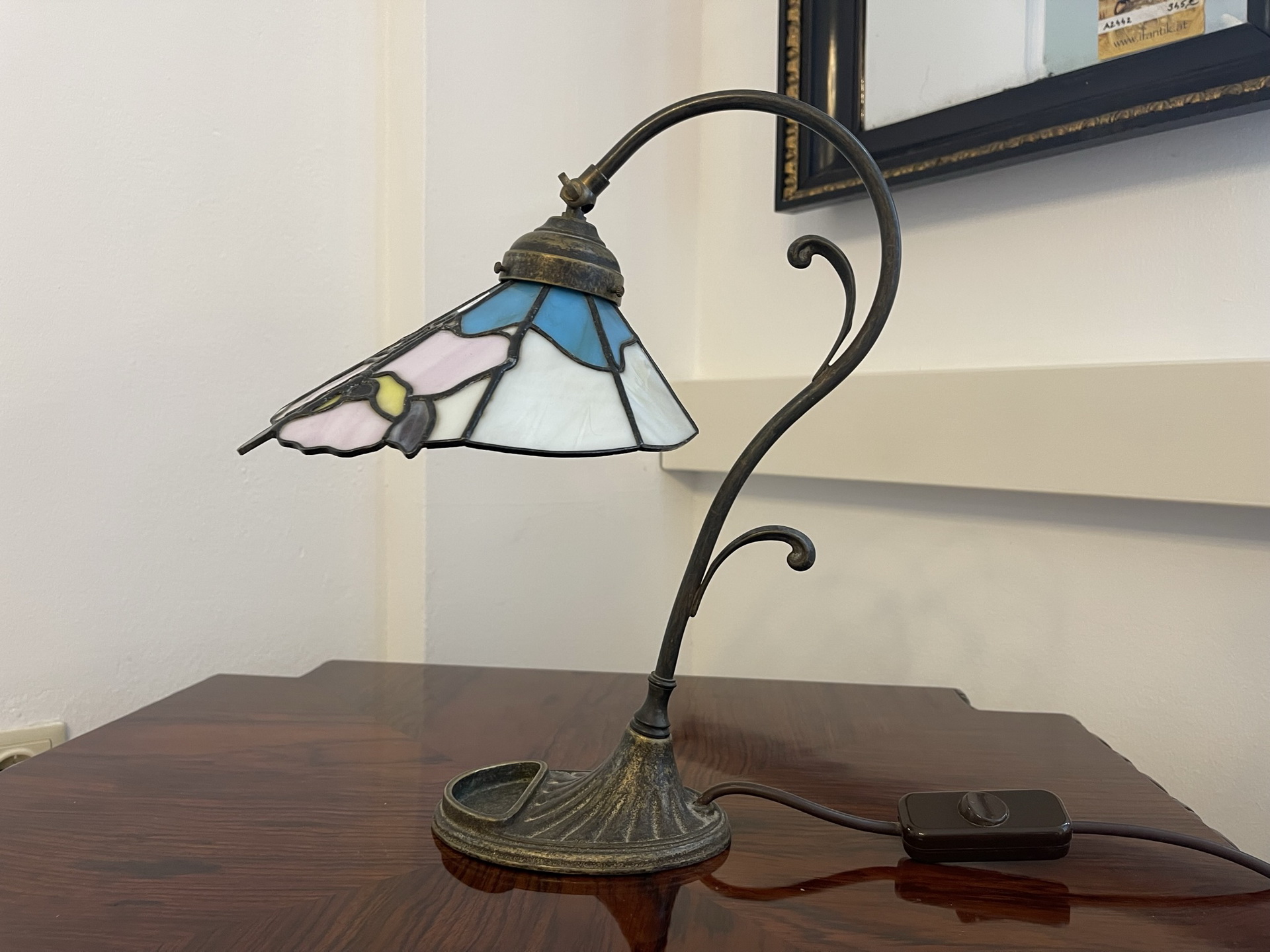 tiffany-glaskunst-_148 Echtglas Schreibtisch Lampe Tiffany Glaskunst Klaunser kl14-1