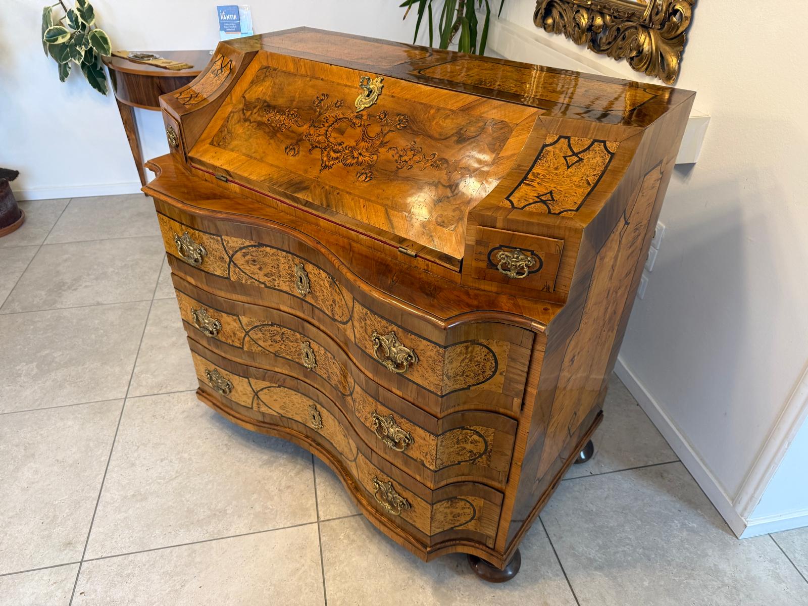 Authentischer Barock Schreibsekretär Sekretär Kommode Antiquität  G2374