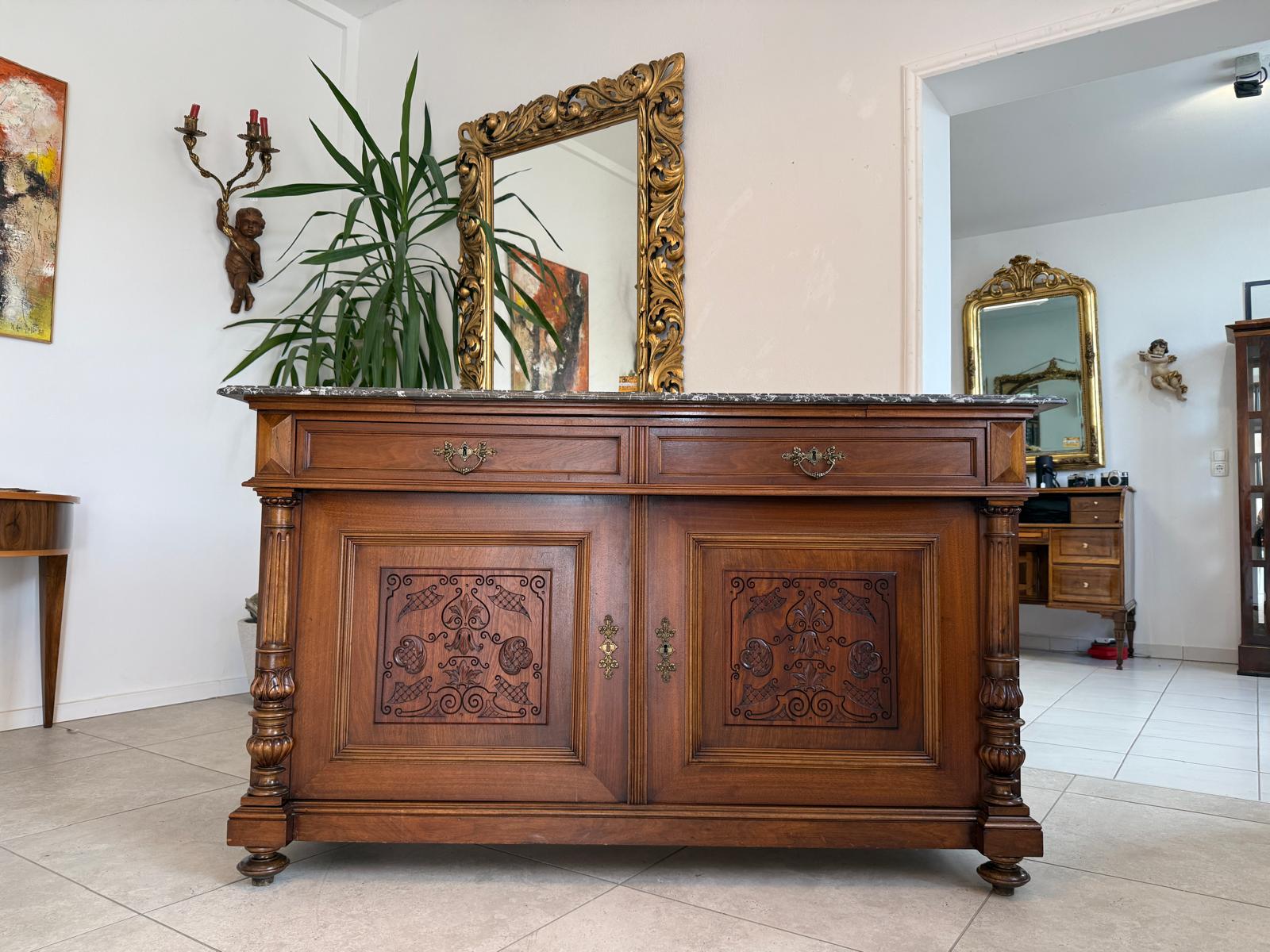 Originale Gründerzeit Anrichte mit Granitplatte Waschtisch Historismus G2769