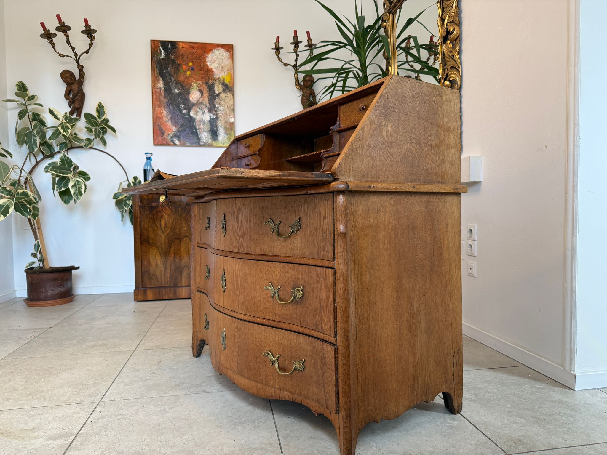 Schreibsekretär Eichenholz Schreibtisch Klappsekretär SALE Original D1147