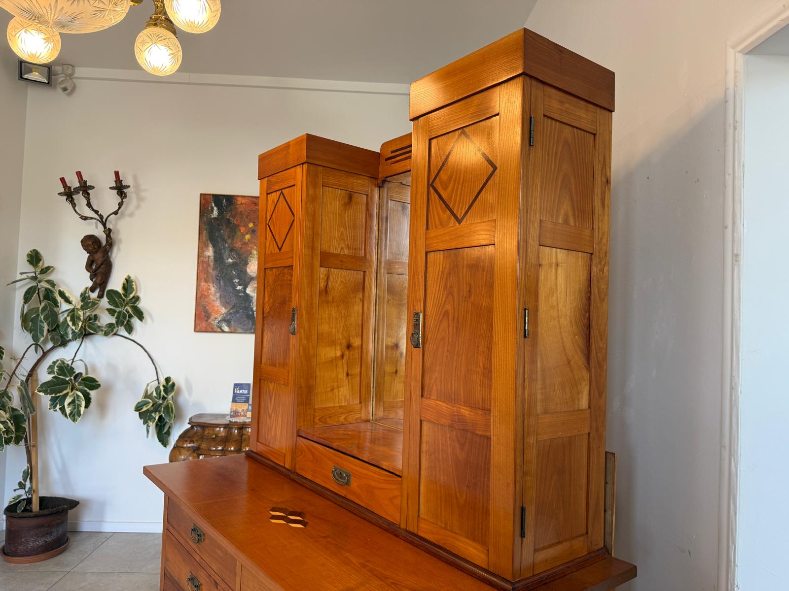 SALE Originale Jugendstil Bücherschrank Kasten Vitrine D1177