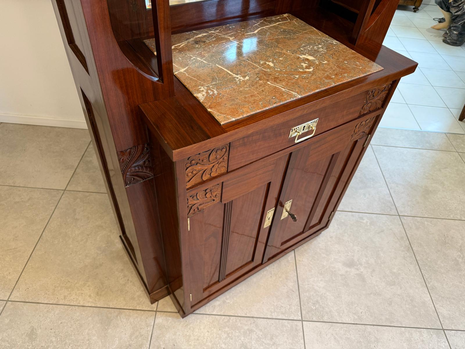 Restauriertes Jugendstil Aufsatzbuffet Bücherschrank G2243