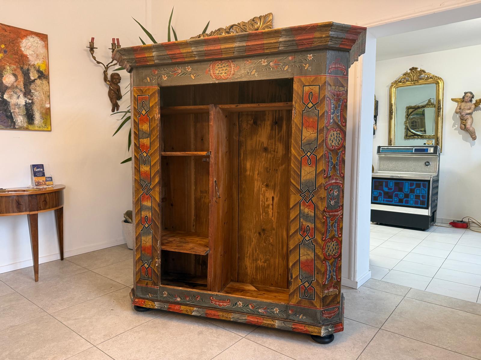 Handbemaltes Bauernregal Bücherregal Tirol Bauernkasten Reiterkasten D1071