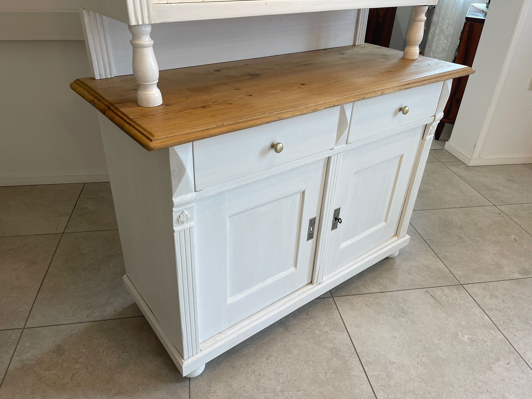 Aufsatzbuffet Küchenkredenz Bauernschrank Aufsatzkommode Chabby Chic G1607