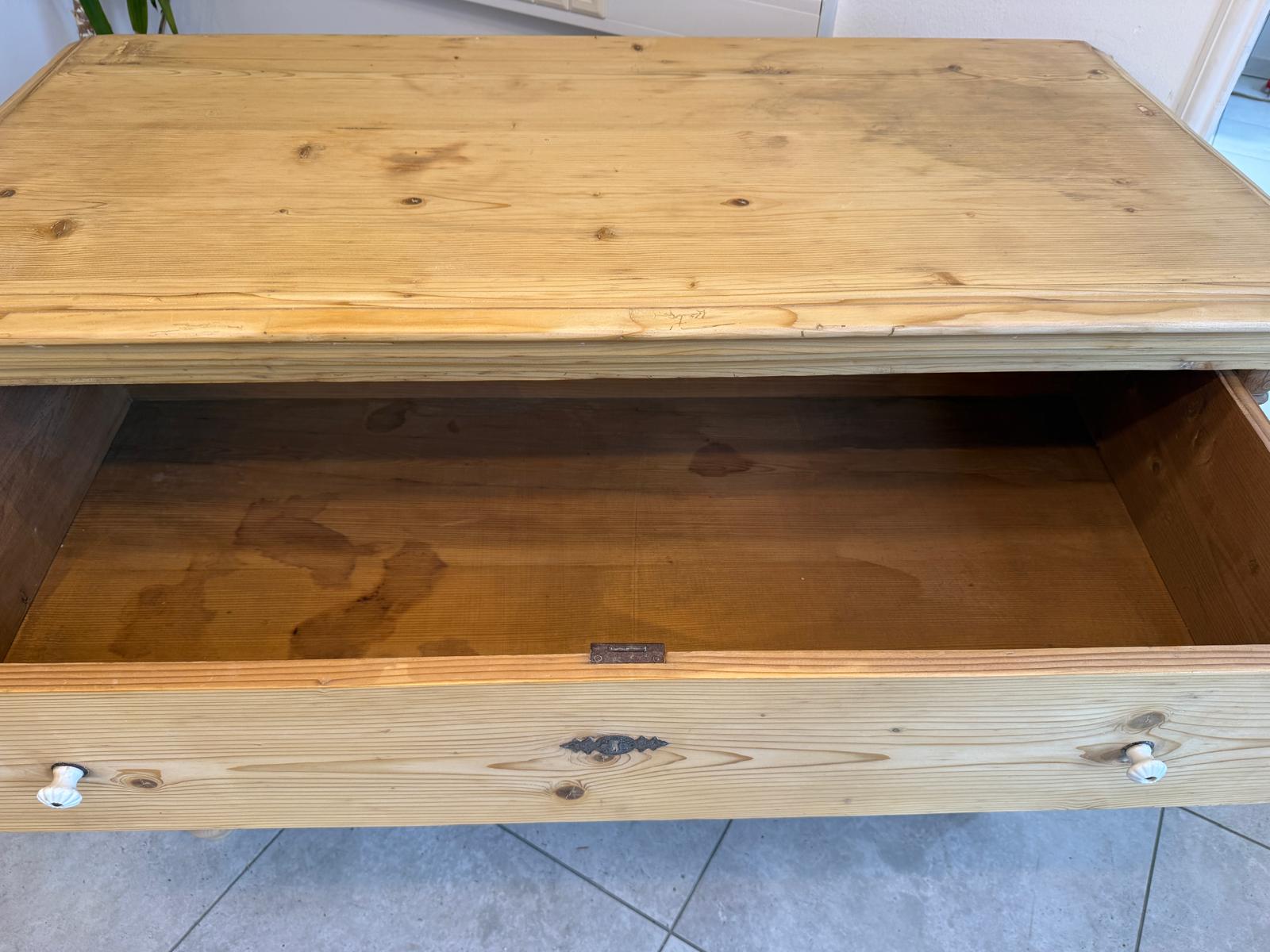 Originale Gründerzeit Kommode Restauriert Fichtenholz Antik D1081