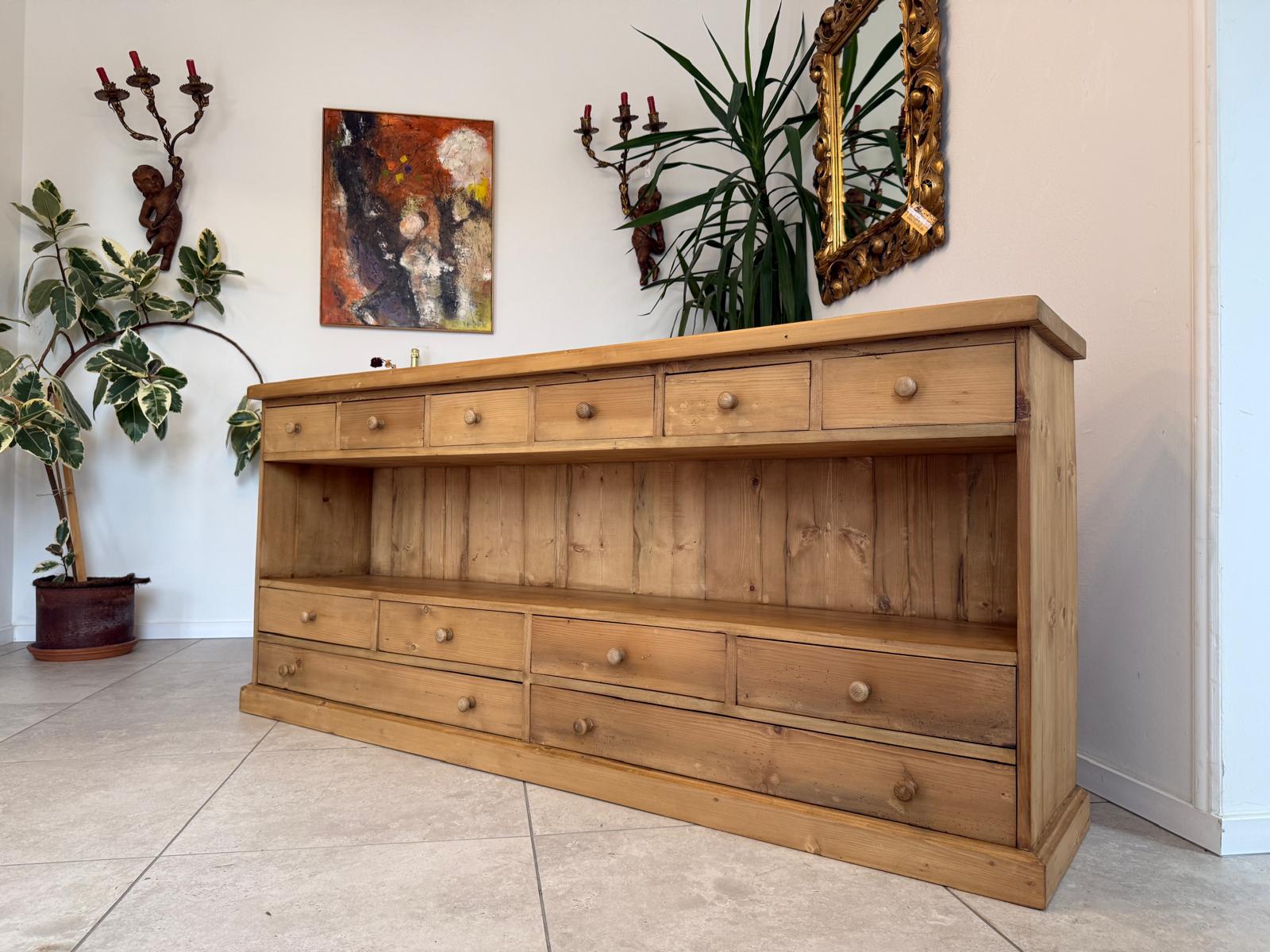 SALE Bäuerliche 12 Laden Kommode Anrichte Sideboard Weichholz G2073