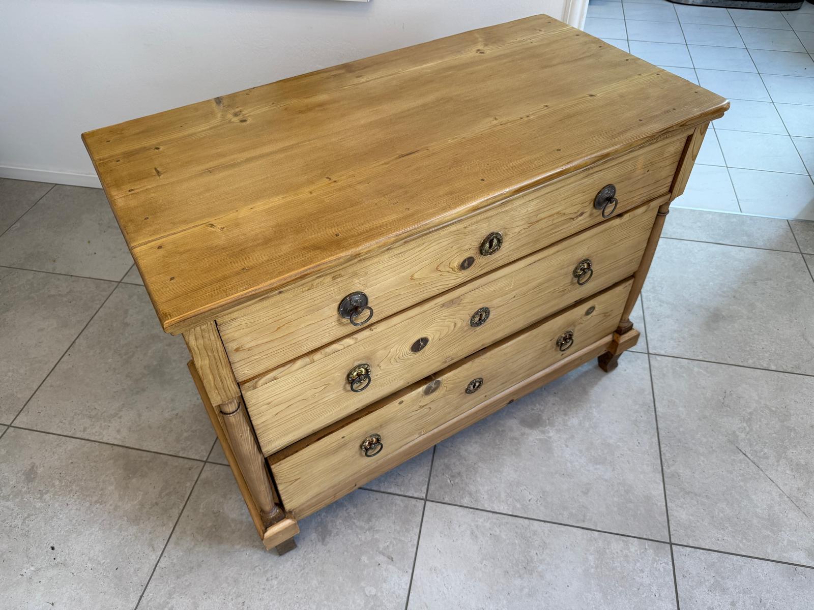 Biedermeier Kommode 3 Ladenkommode Antik Original D2646