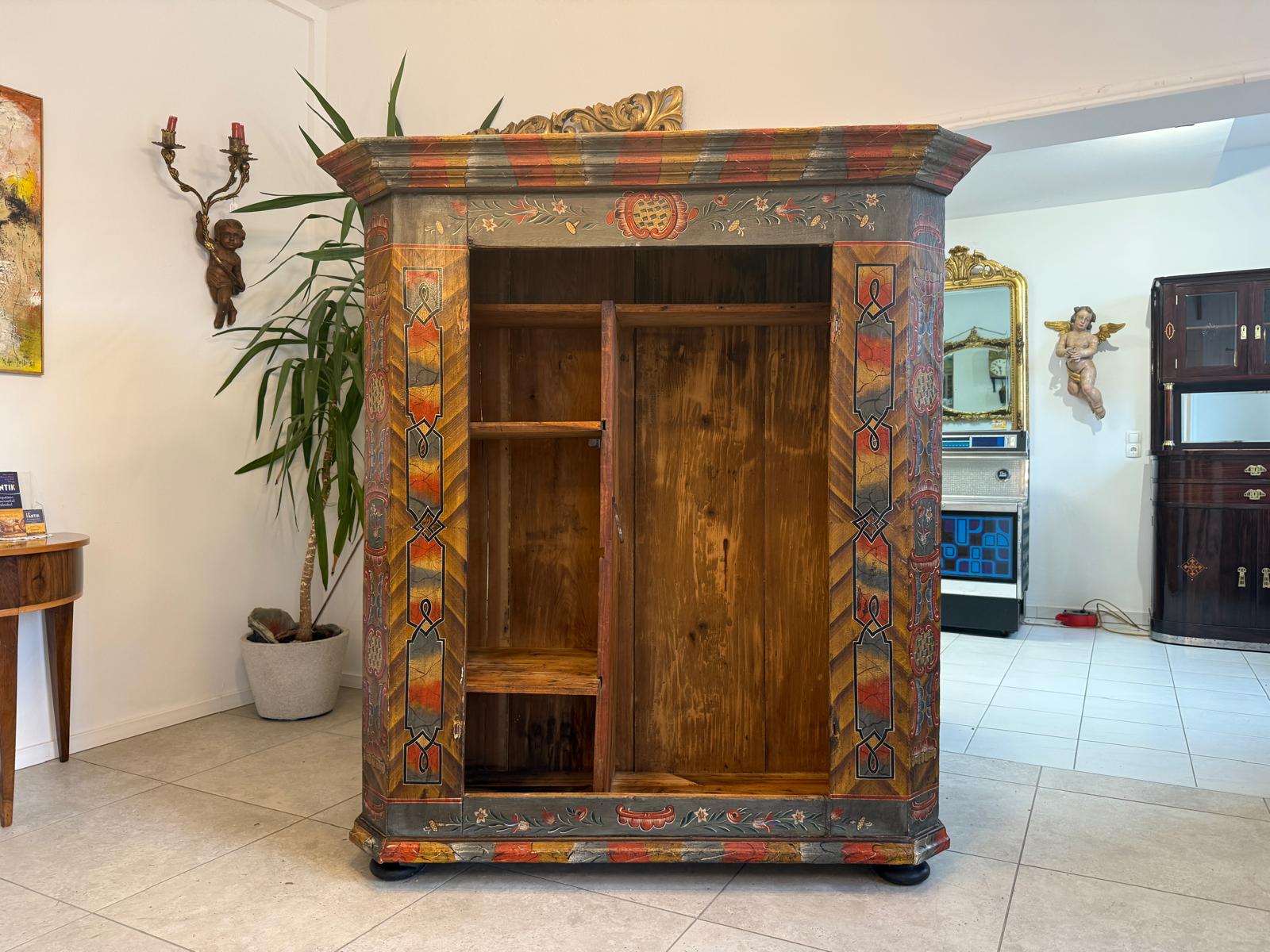 Handbemaltes Bauernregal Bücherregal Tirol Bauernkasten Reiterkasten D1071