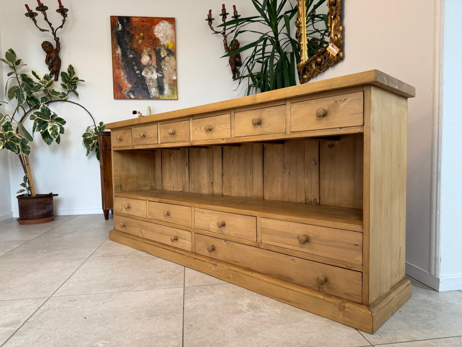 SALE Bäuerliche 12 Laden Kommode Anrichte Sideboard Weichholz G2072