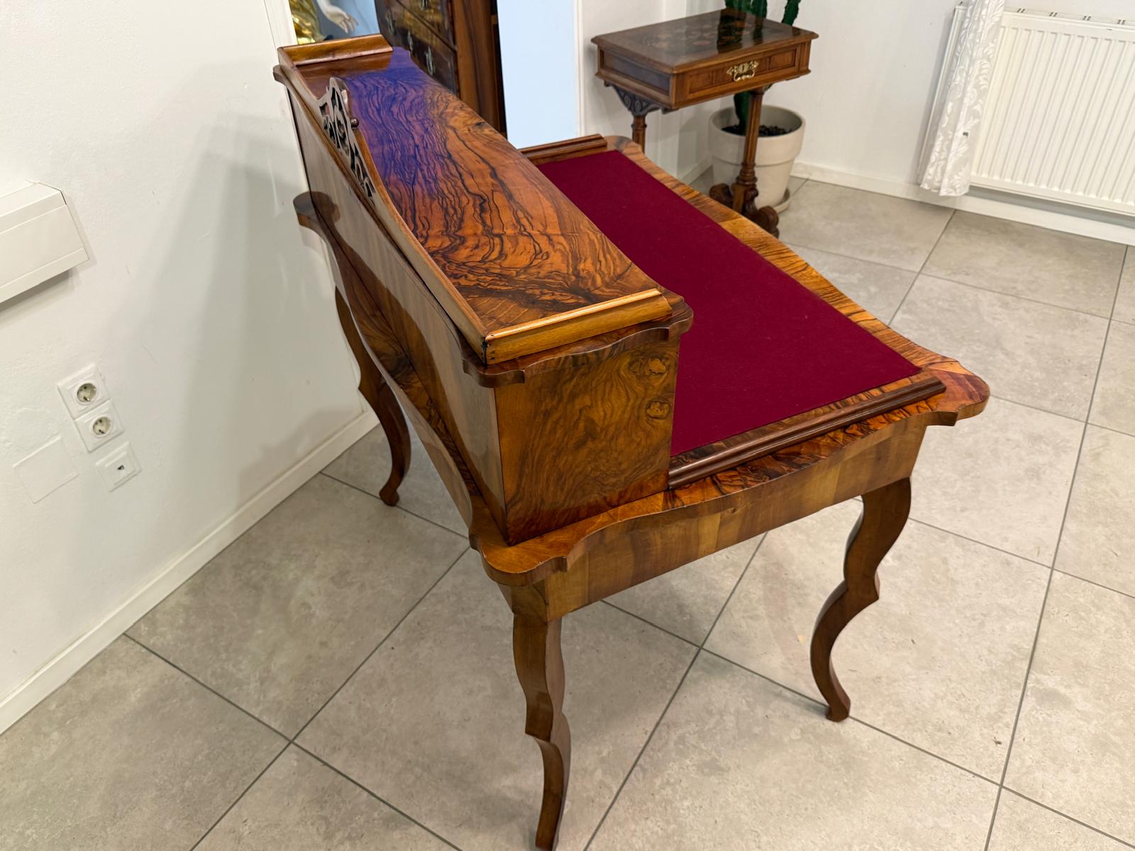 Spätbiedermeier Damen Sekretär Schreibtisch Nussholz G2261