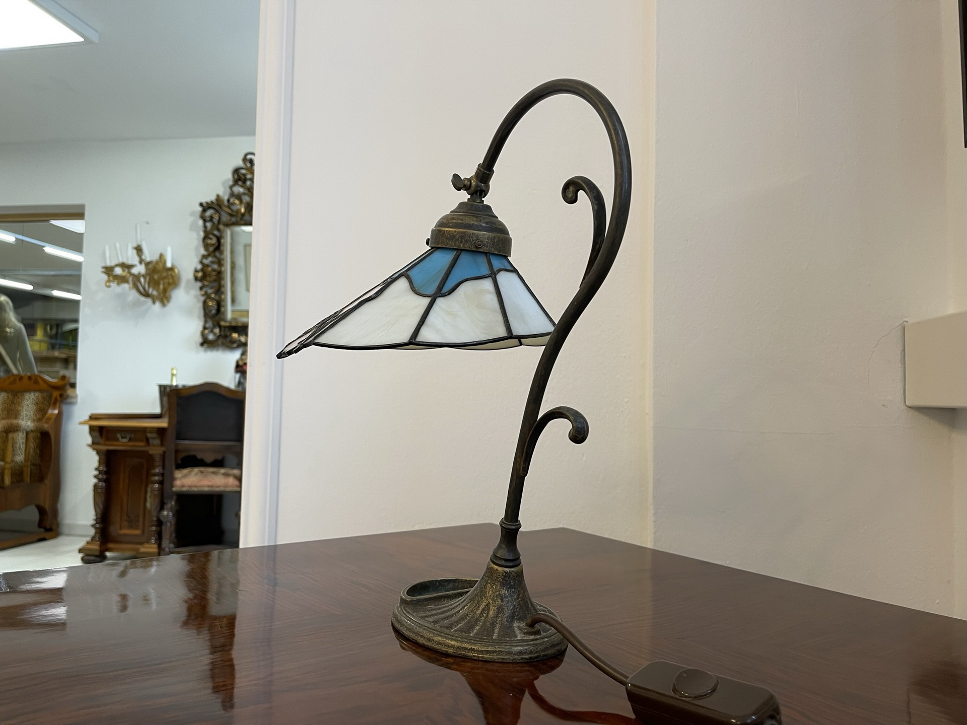 tiffany-glaskunst-_150 Echtglas Schreibtisch Lampe Tiffany Glaskunst Klaunser kl14-1