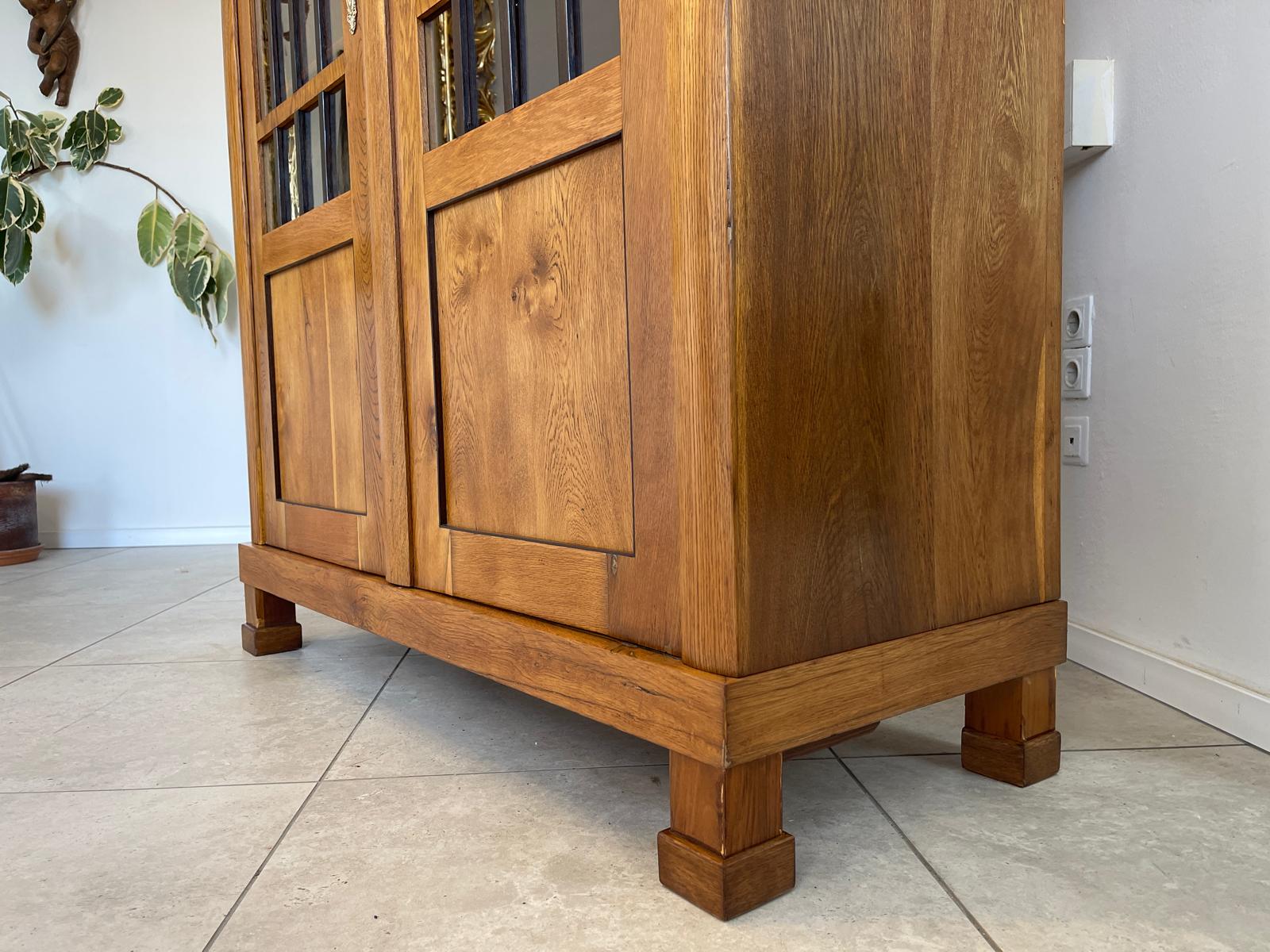 SALE Biedermeier Vitrine Bücherschrank Sammlervitrine Eichenholz Antiquität G1133