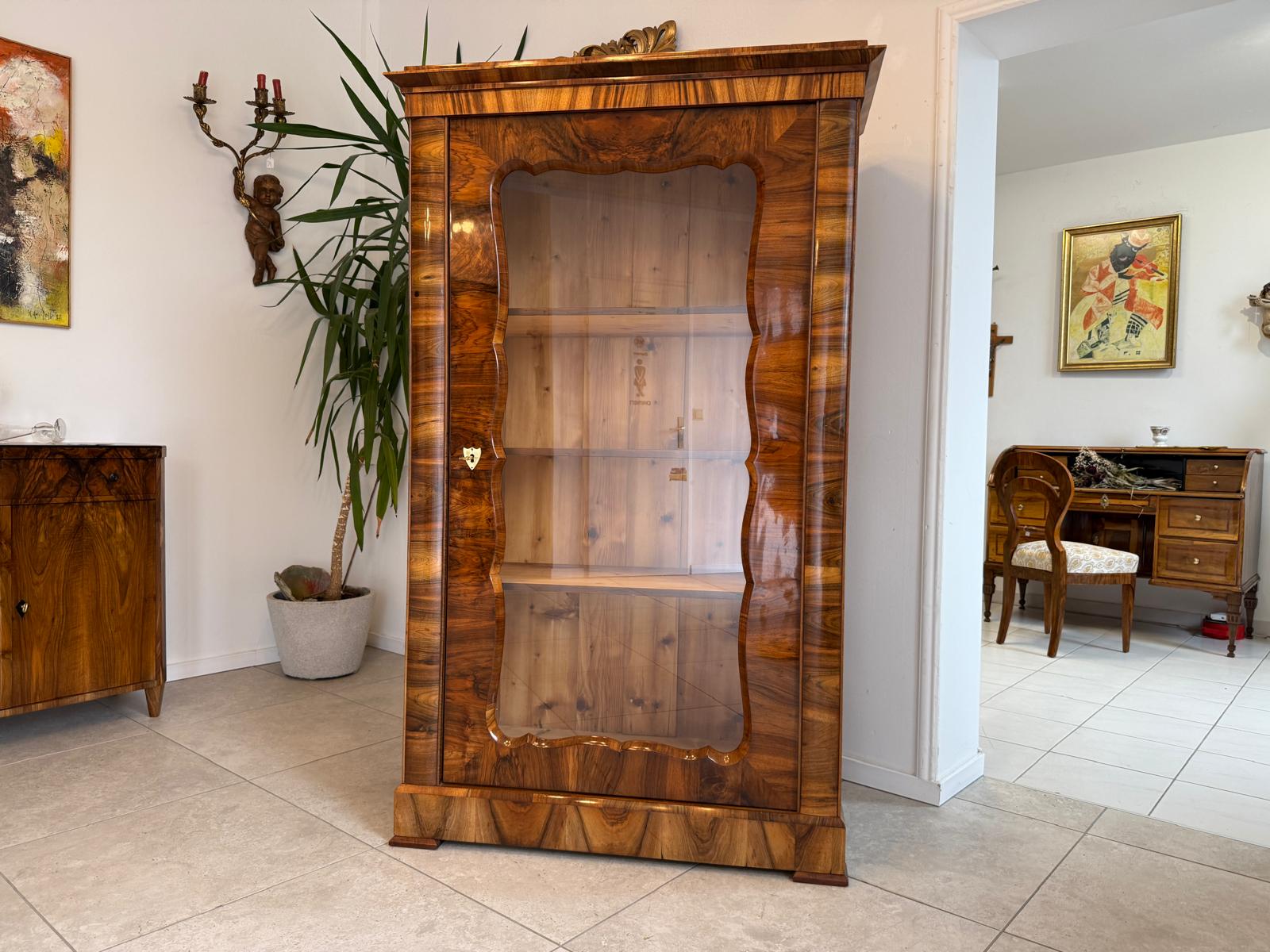 Sale Restauriert Antiquität Biedermeier Vitrine Glasschrank Bücherschrank G2051