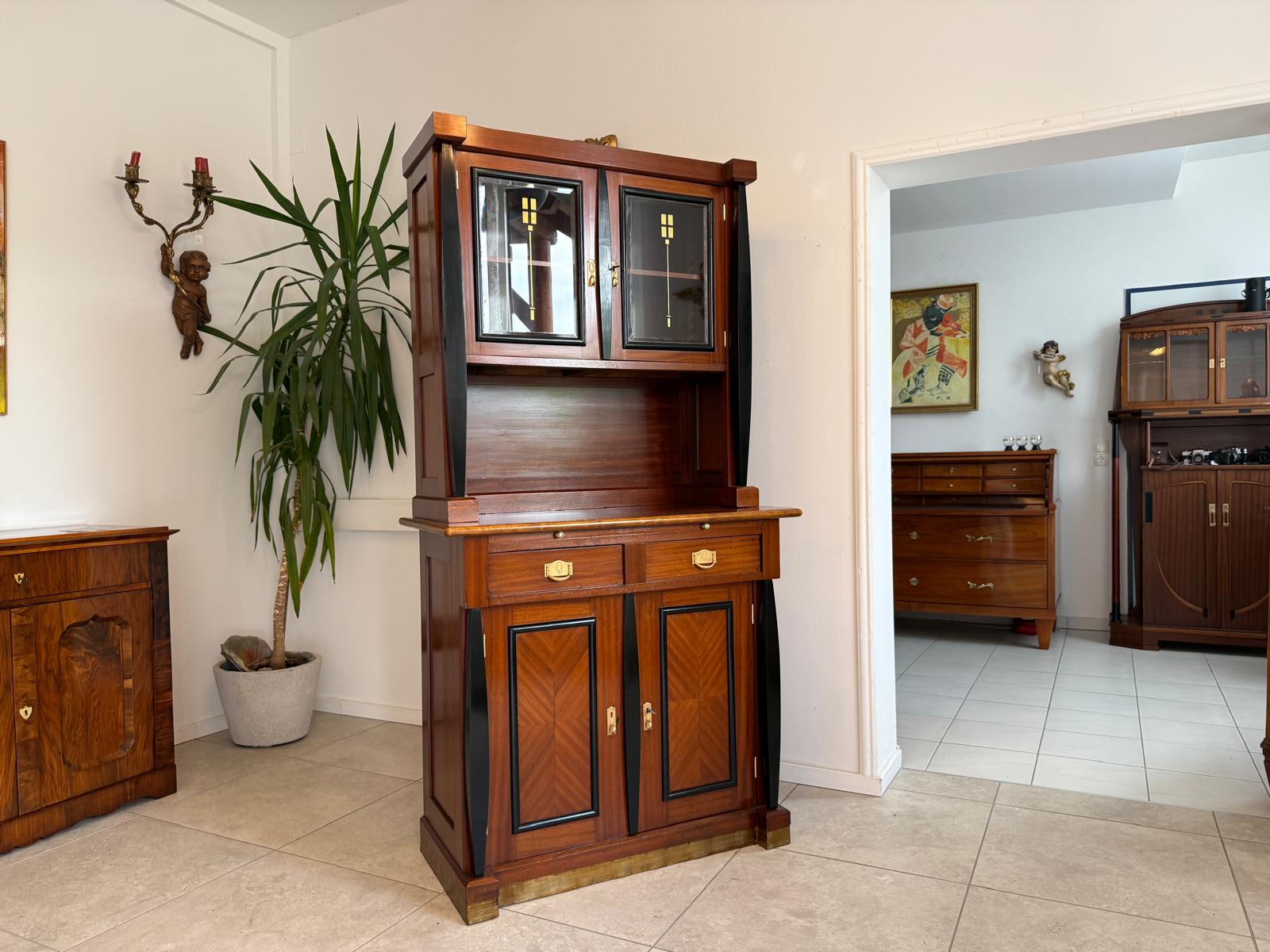 Restauriert Jugendstil Kredenz Bücherschrank Antiquität G1859