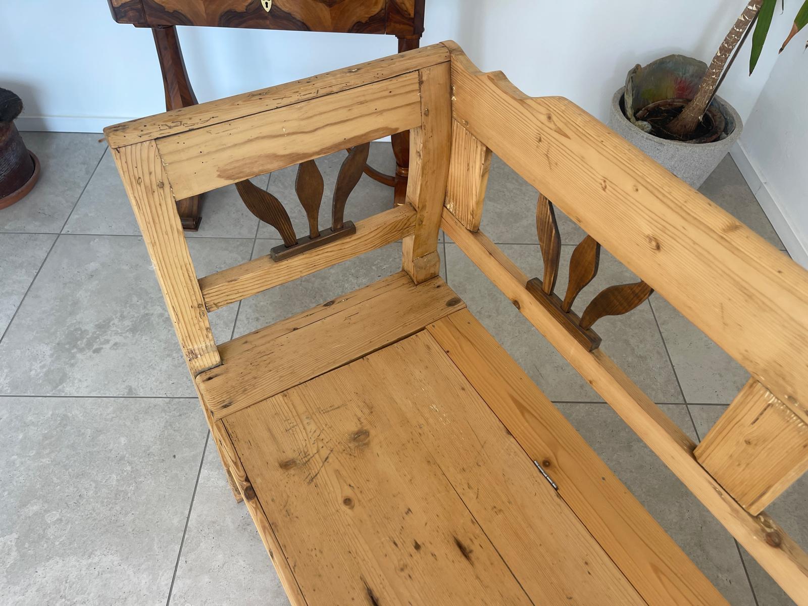 Sale Provinzielle Biedermeier Truhenbank Landhausbank G1707