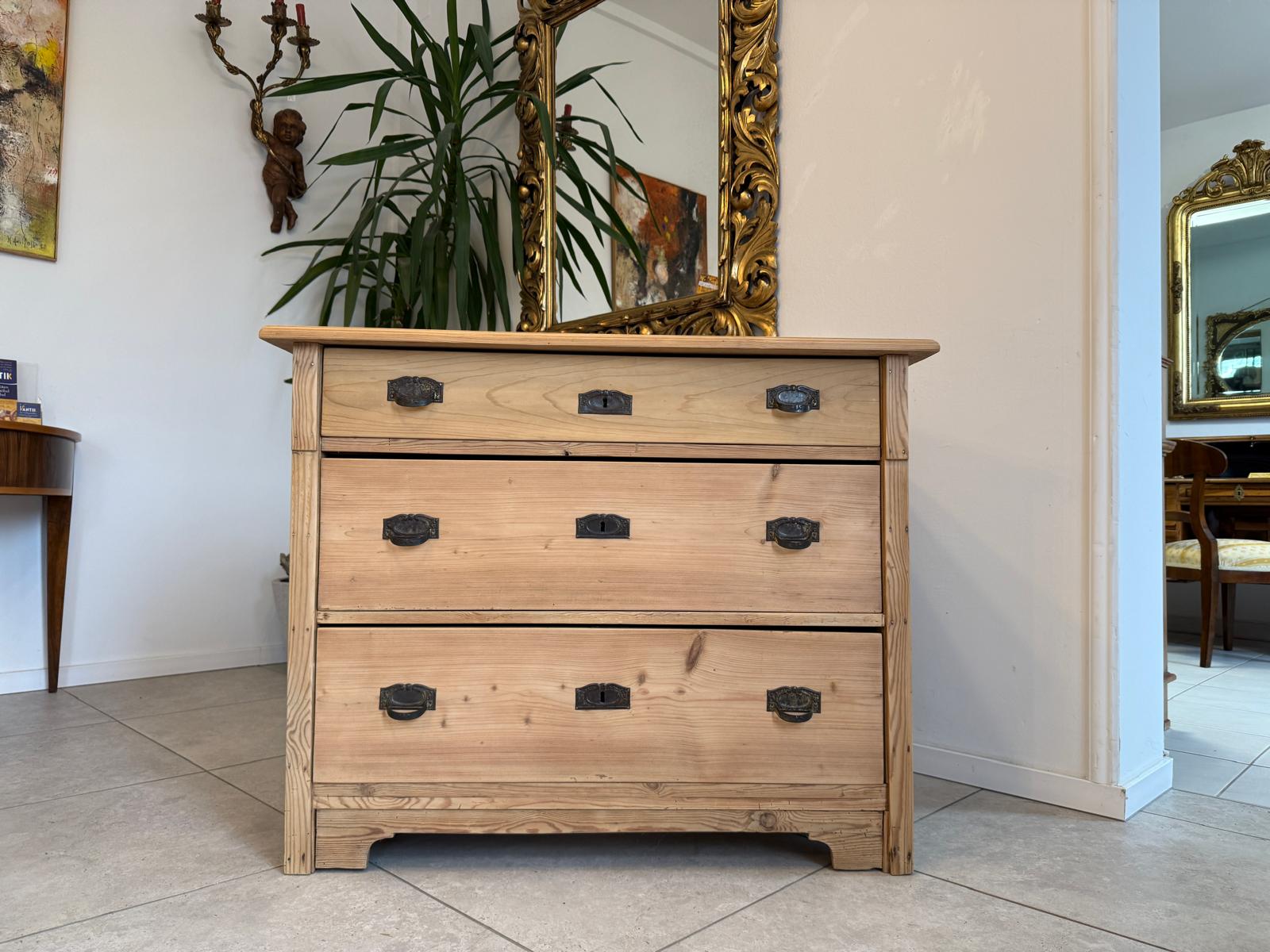 Originale Jugendstil Kommode Weichholz Antik G2294