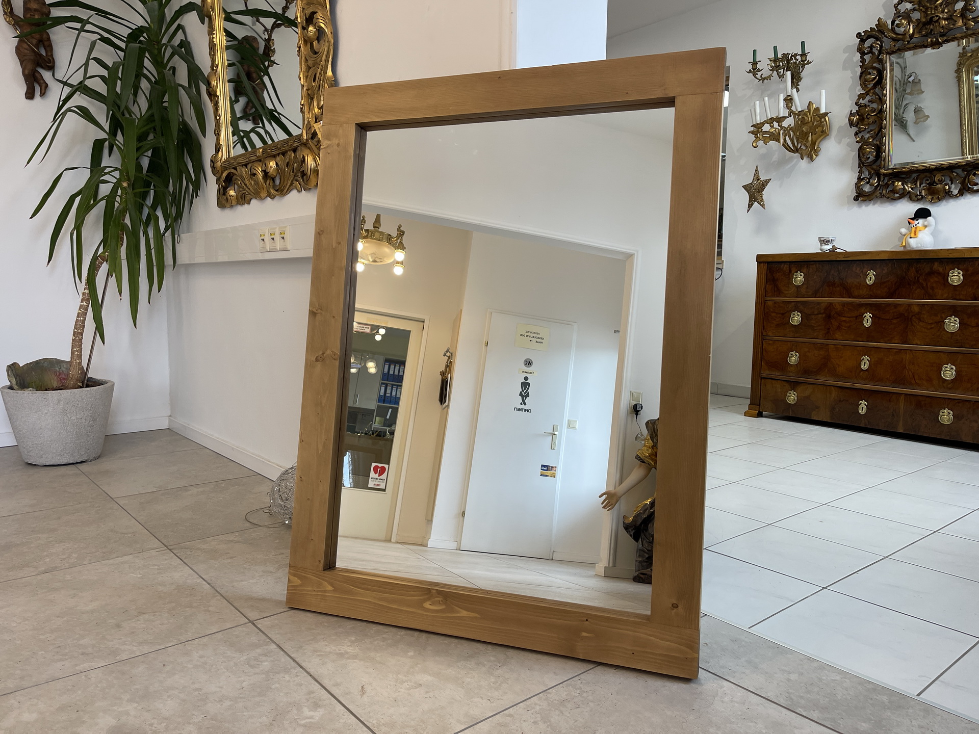 biedermeier-119 bäuerlicher Spiegel Holzspiegel Wandspiegel B2000