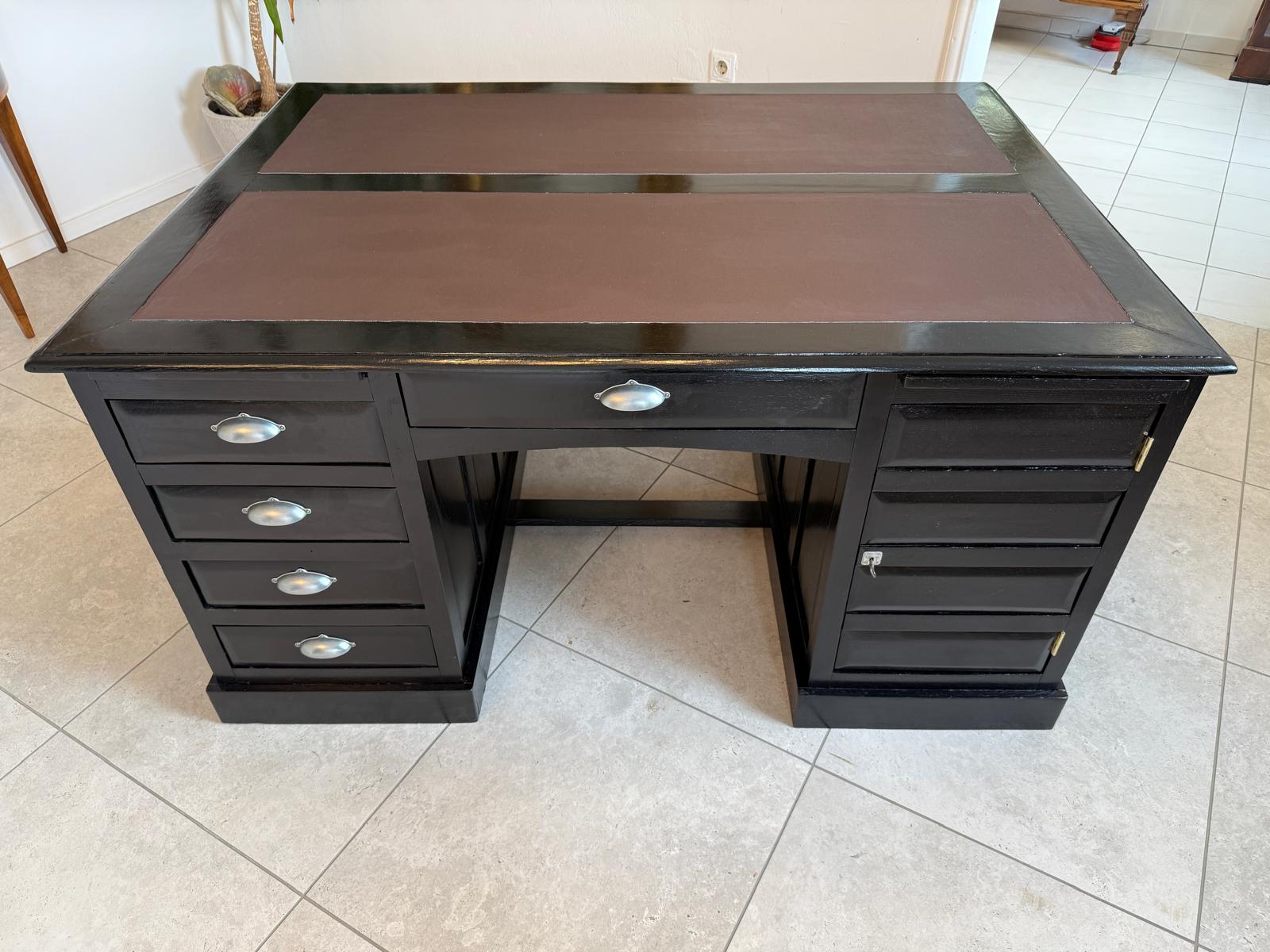 Sale Jugendstil Schreibtisch Schwarz Partnerdesk Partnerschreibtisch G2171