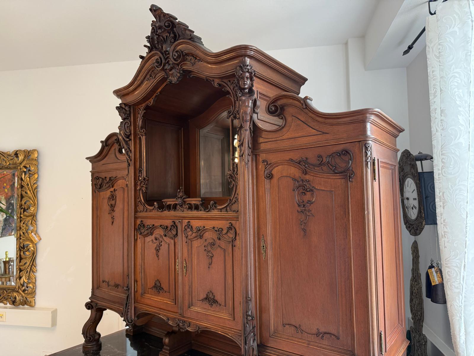 Figurales Pfeiferlbarock Aufsatzbuffet Altarschrank Aufsatzschrank / Buffet – D2658
