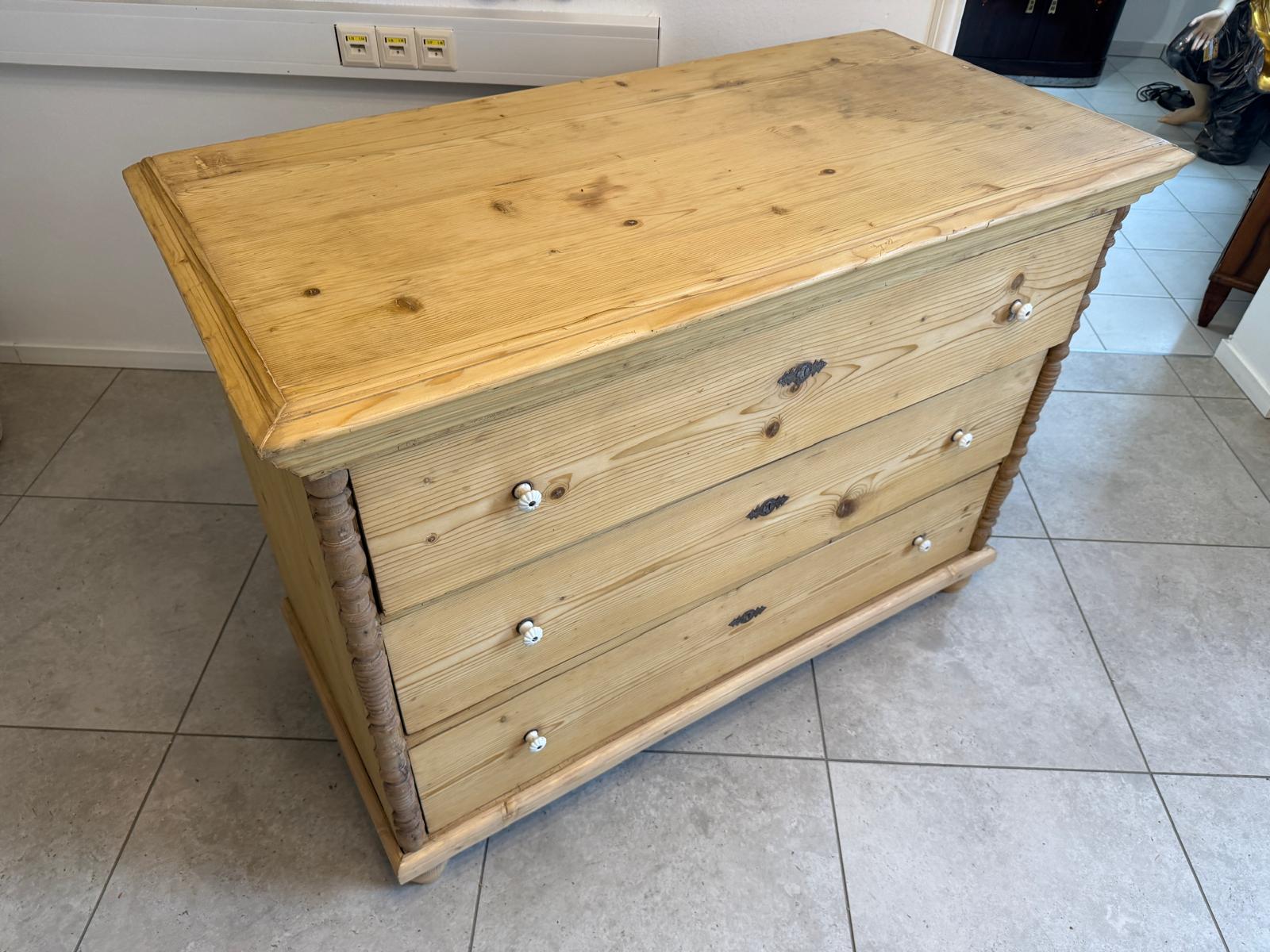 Originale Gründerzeit Kommode Restauriert Fichtenholz Antik D1081