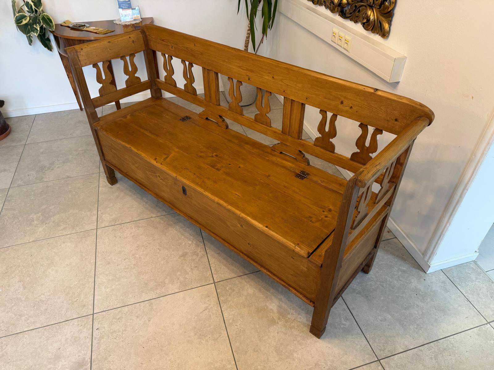 Sale Provinzielle Biedermeier Truhenbank Landhausbank Antik D1086