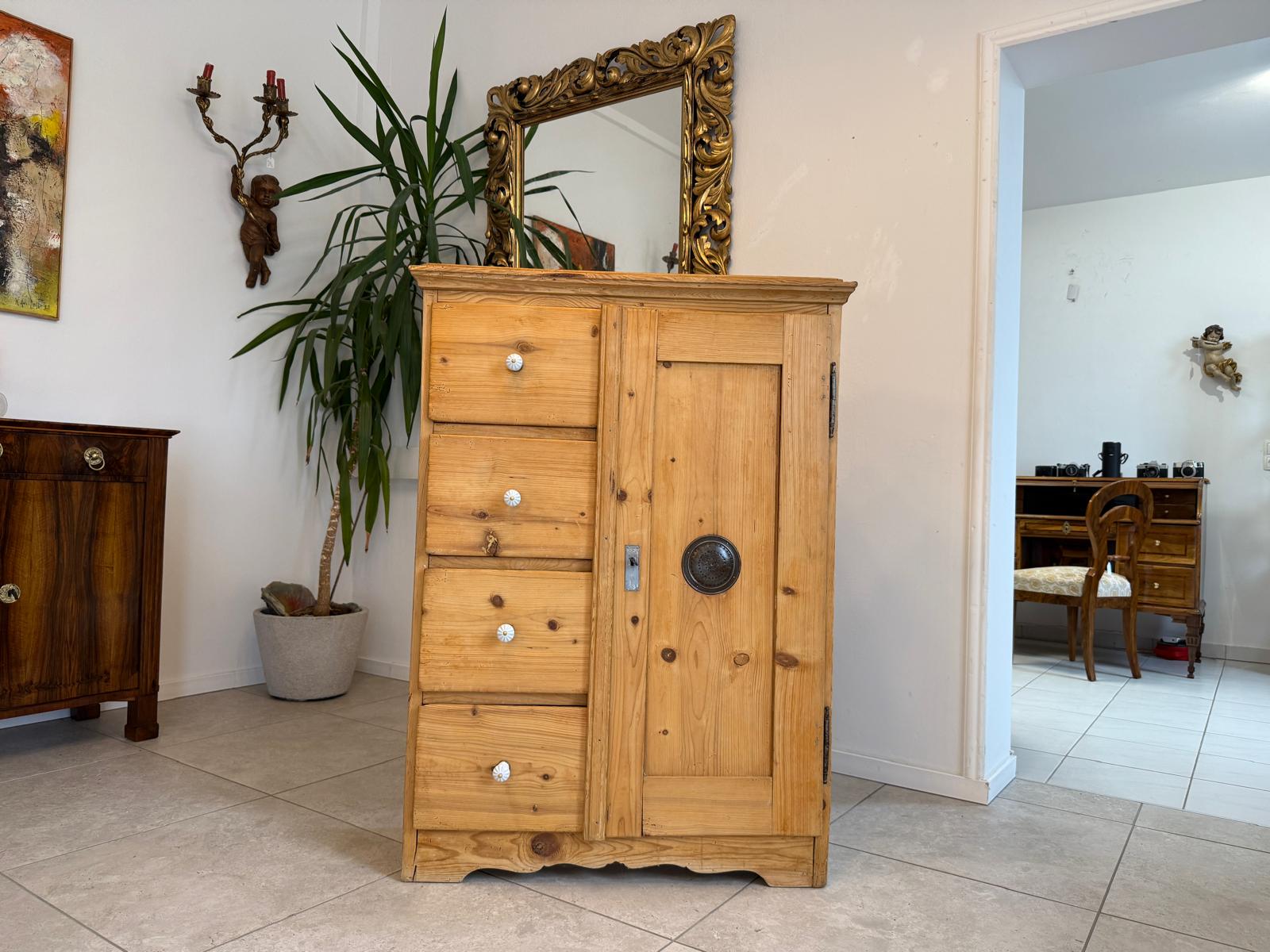 Brotschrank Almerschrank Speiskasten Bauernkasten Naturholzschrank Antik G2141