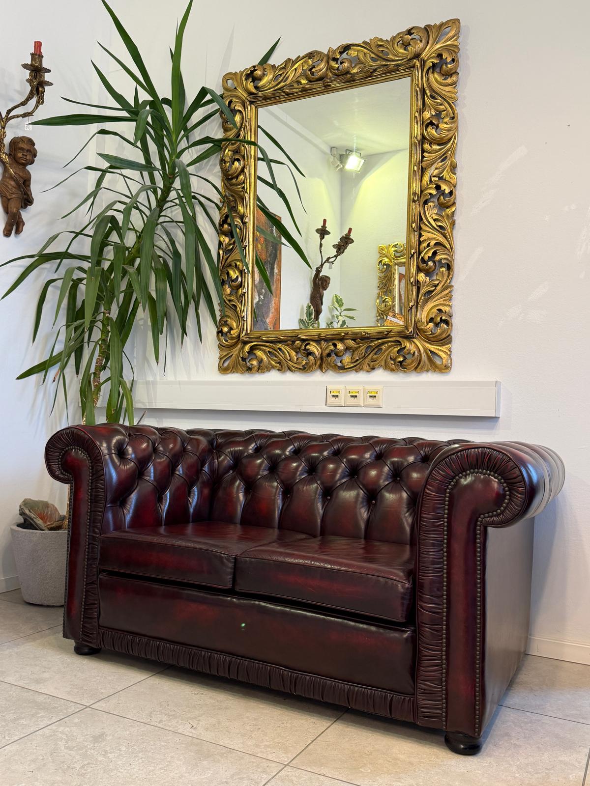 Chesterfield Ensemble 3 teilig Ledersofa Fauteuils Clubmöbel Cultmöbel D1110