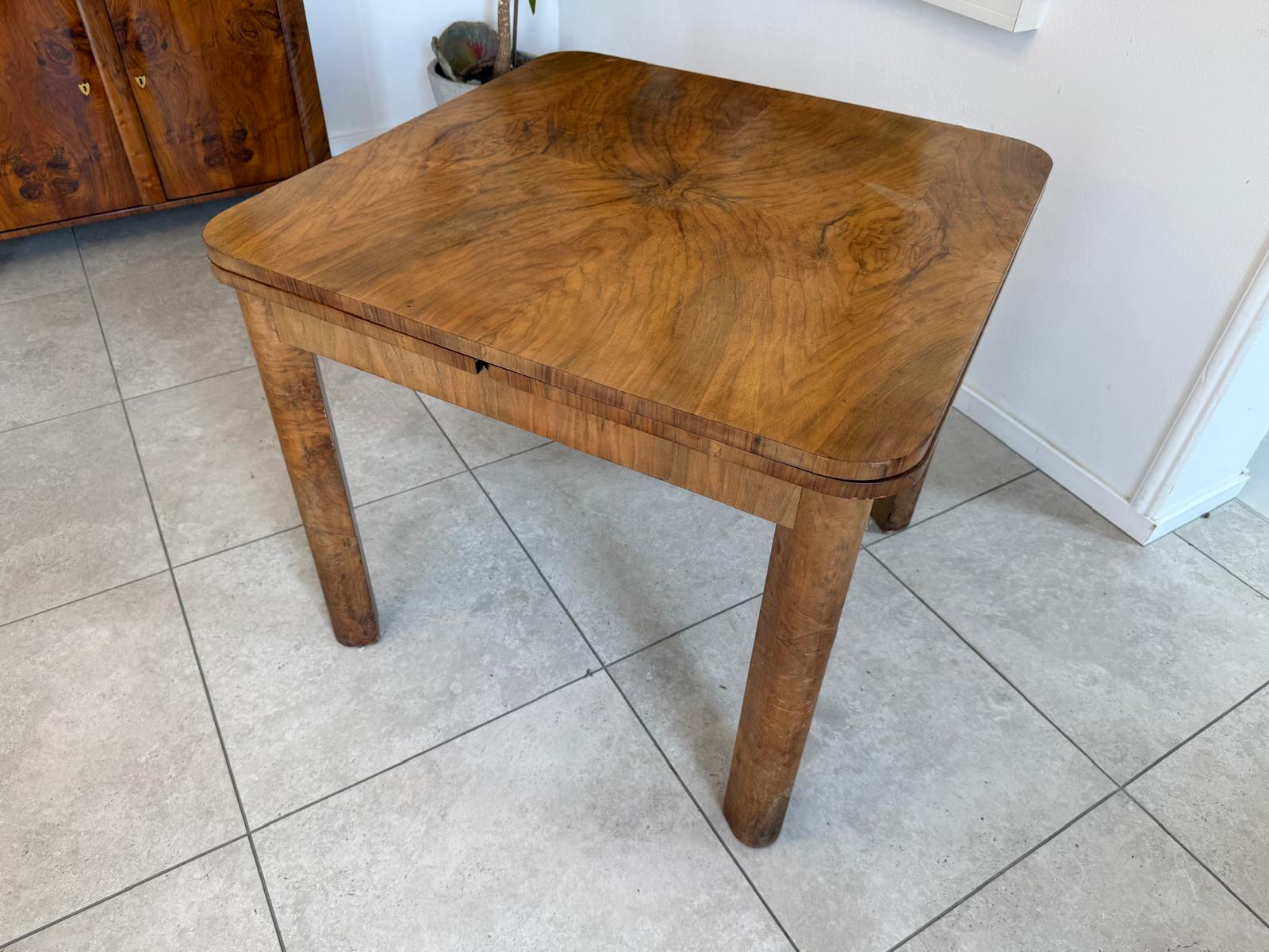 Art Deco Bauhaus Beistelltisch Rund Auszugtisch D2583