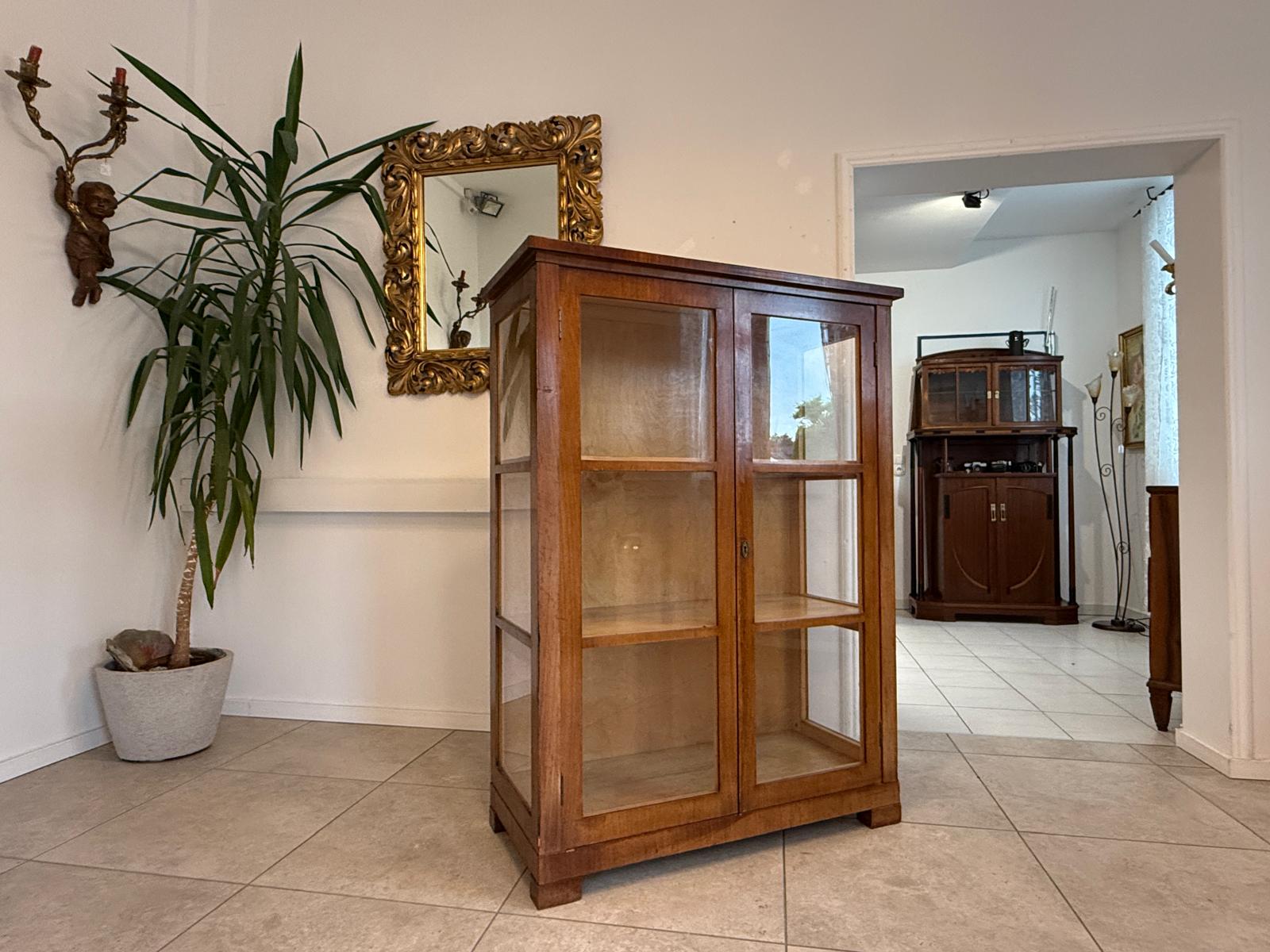 Originale Art Deco Vitrine Glasschrank Bücherschrank Antiquität Antik Möbel G1737