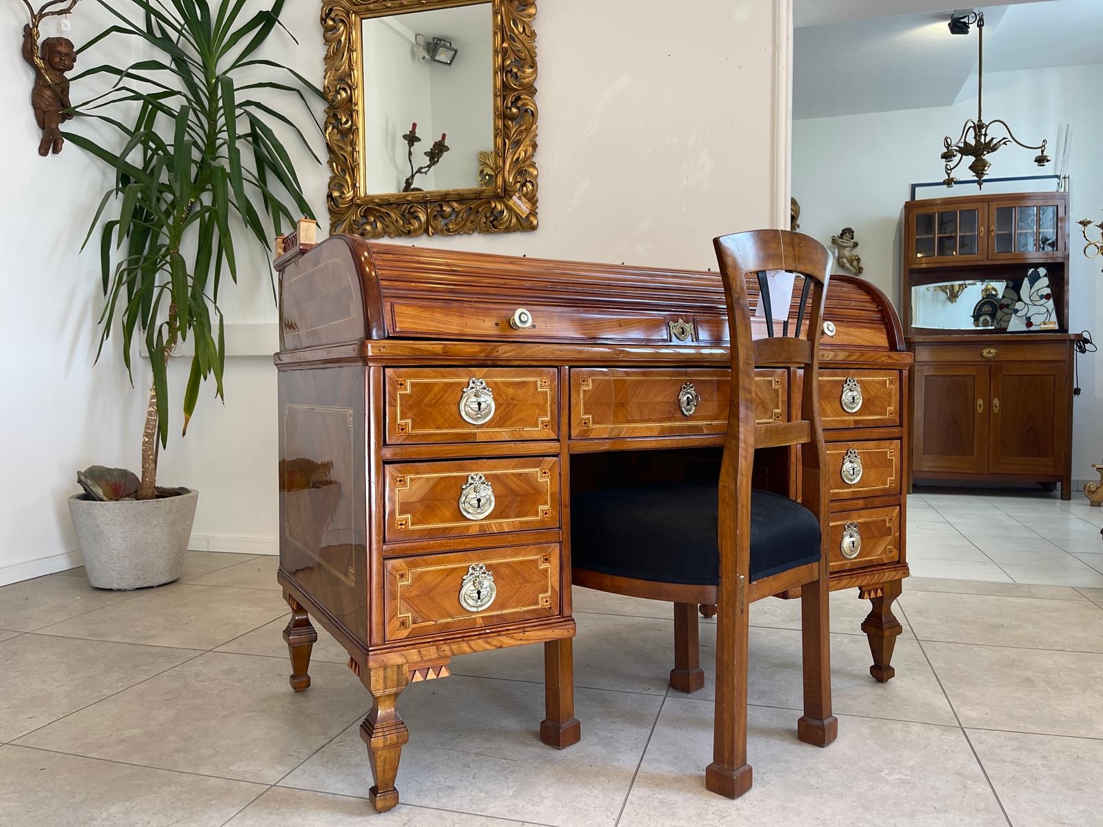 Sale restaurierter Josefinischer Rolladen Sekretär / Schreibtisch Klassizismus Antiquität G1130