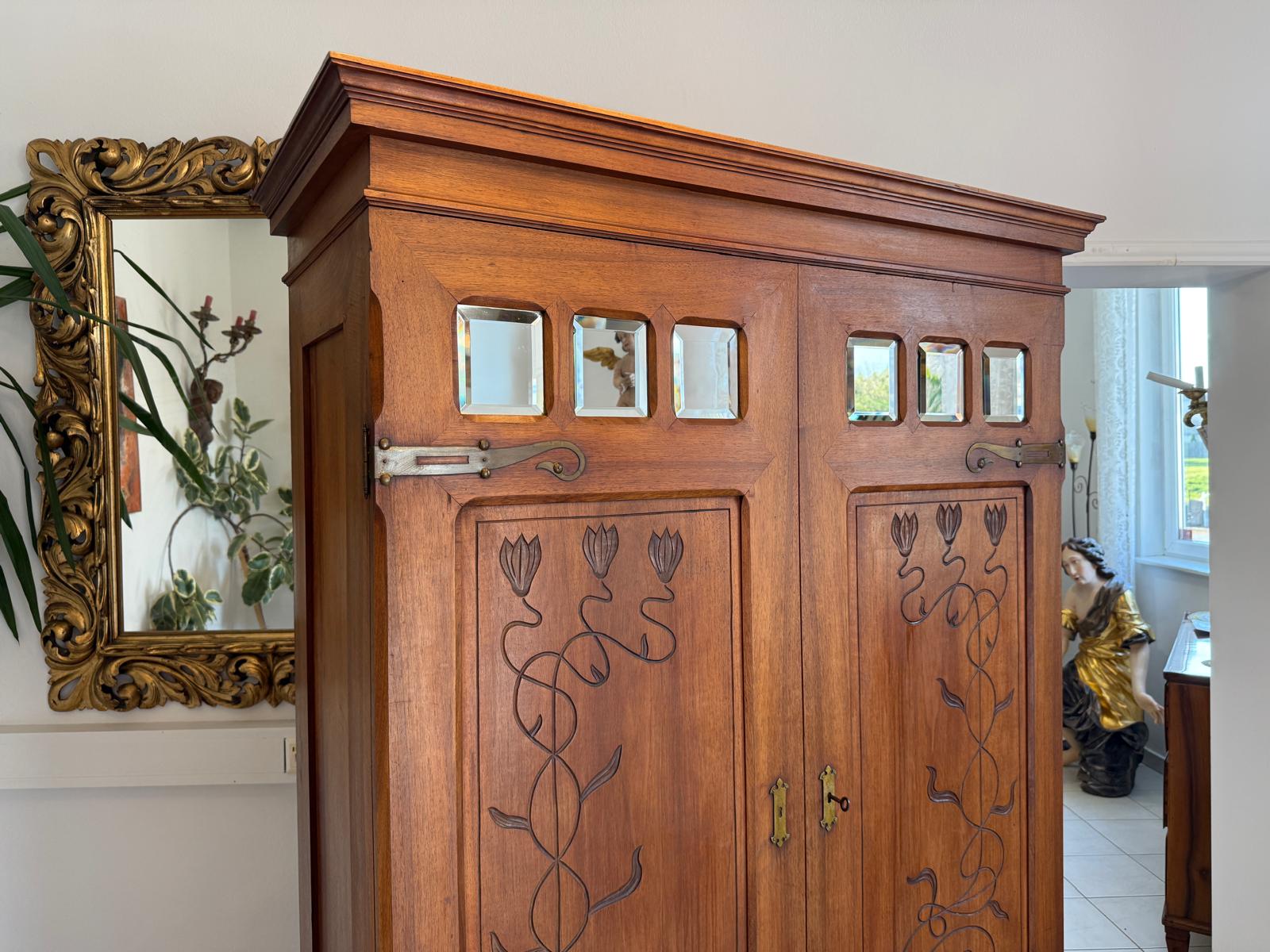 Sale Originaler Jugendstil Kleiderschrank Kasten Antiquität G2196