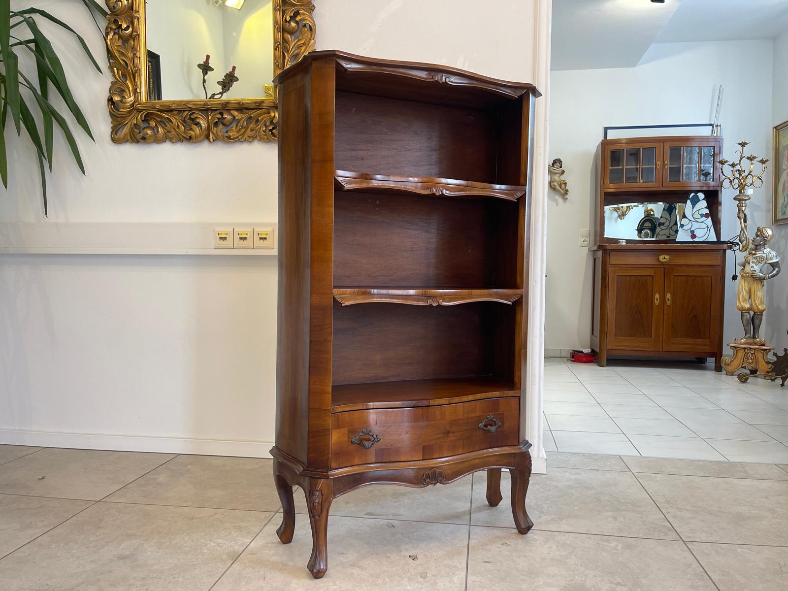 Barockstil Regal Ablage Bücherregal aus Buchenholz, zierlich und stilvoll G1198
