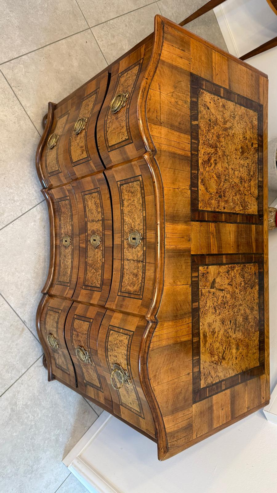 Authentische Barock Kommode Obstholz Marketerien Antiquität Nussholz  G2375