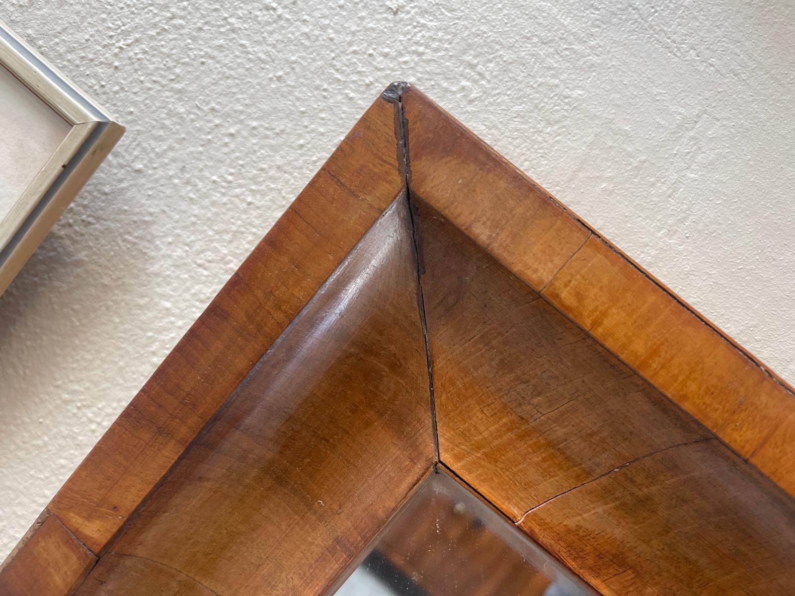 Biedermeier Spiegel Wandspiegel Original Nussholz Furniert Antiquität G1536