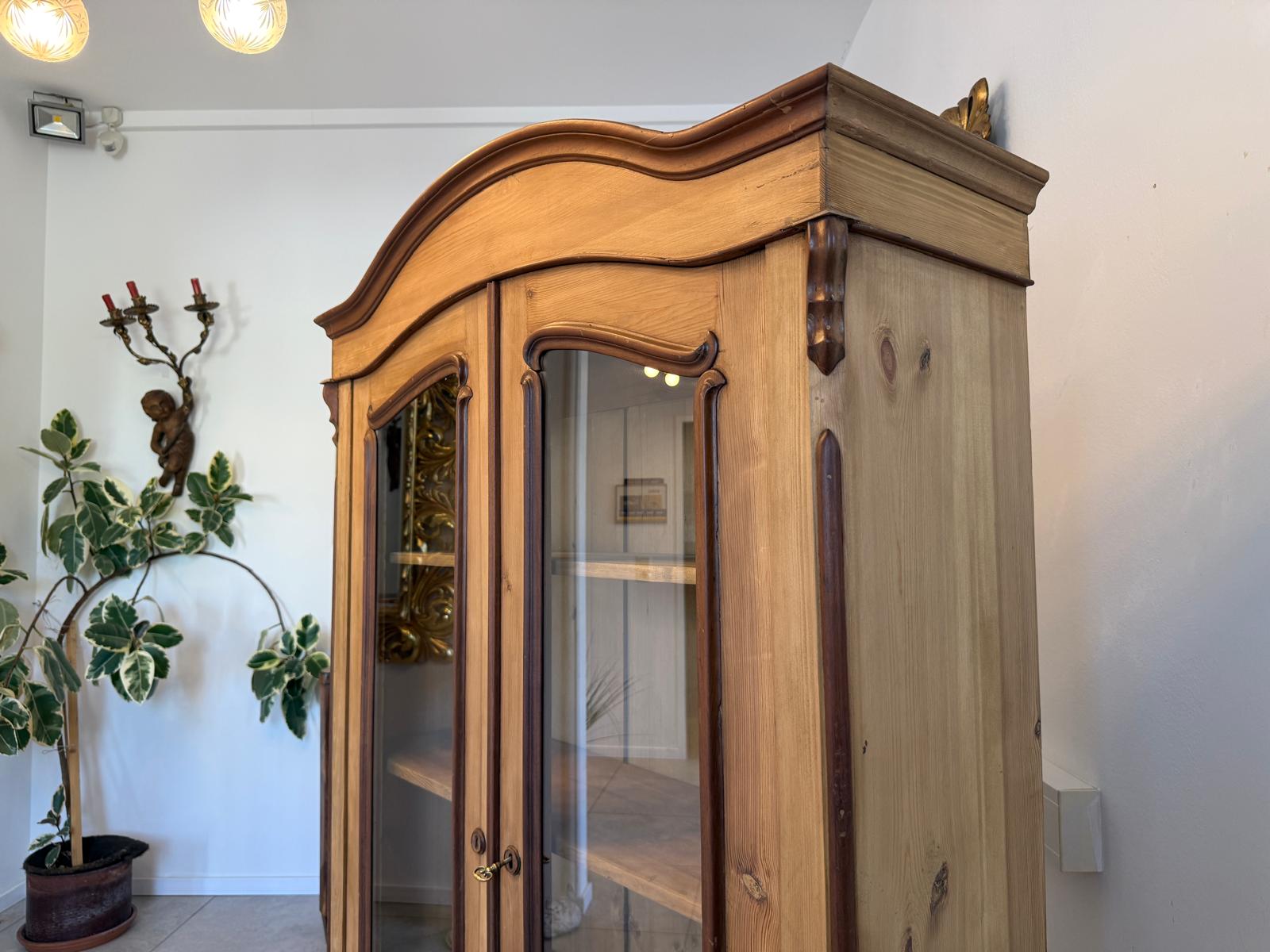 Originale Vitrine Glasvitrine Bücherschrank Bauernvitrine Antik Bauernkasten G1933