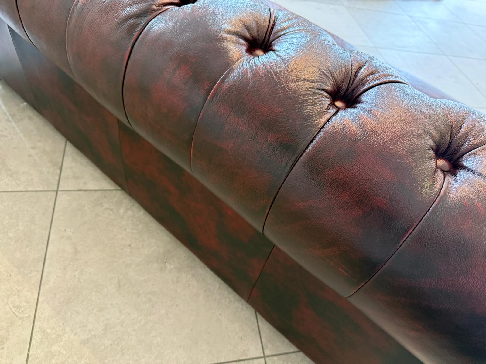 Chesterfield 3er Clubsofa Diwan Couch Oxblood Kultmöbel G1724
