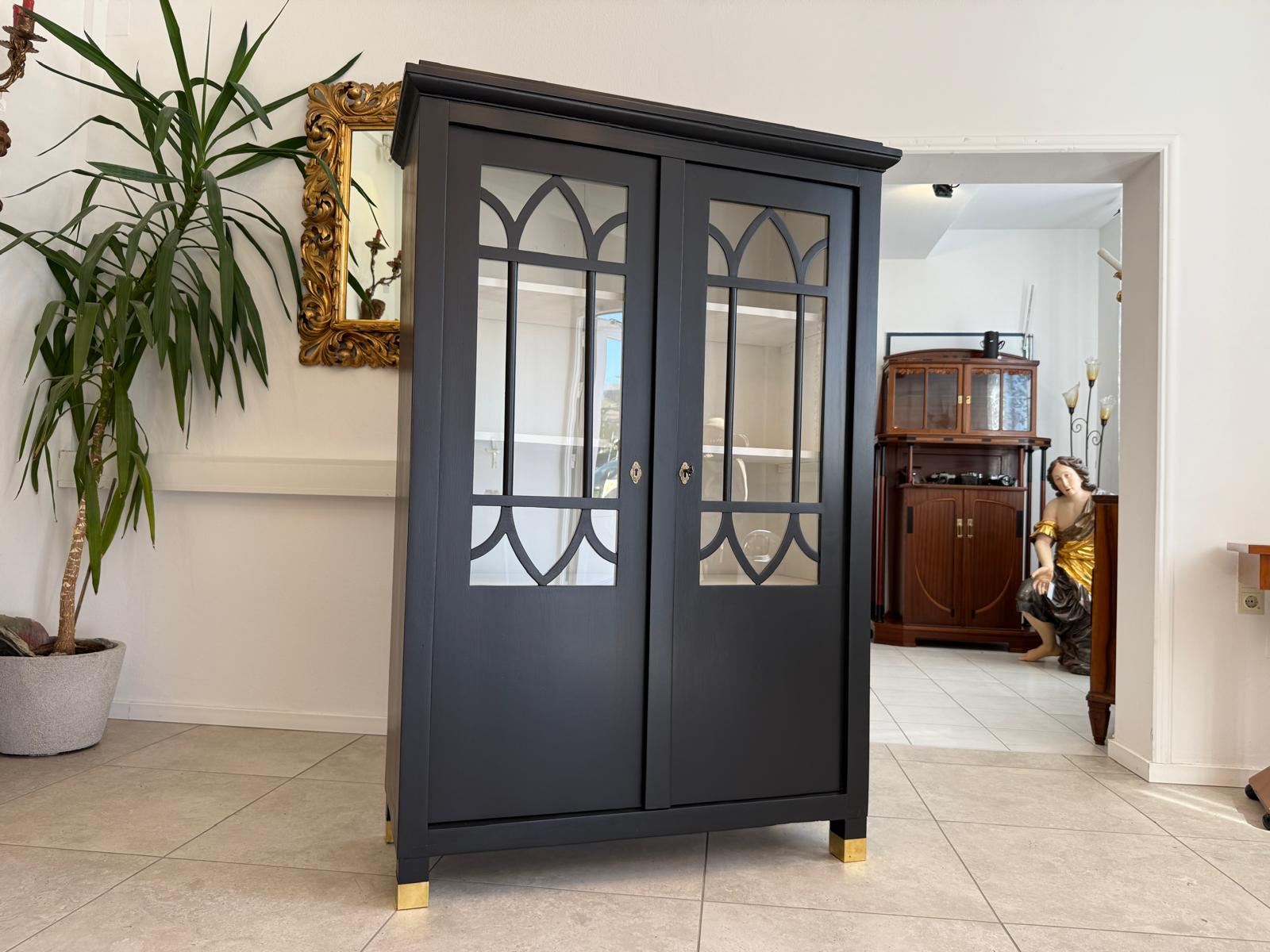 Restaurierte Jugendstil Vitrine / Bücherschrank/ Antiquität / Originalstück G1915