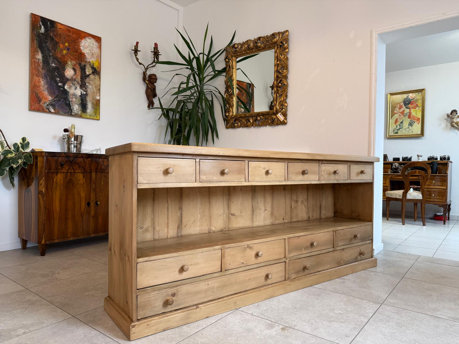 SALE Bäuerliche 12 Laden Kommode Anrichte Sideboard Weichholz G2073