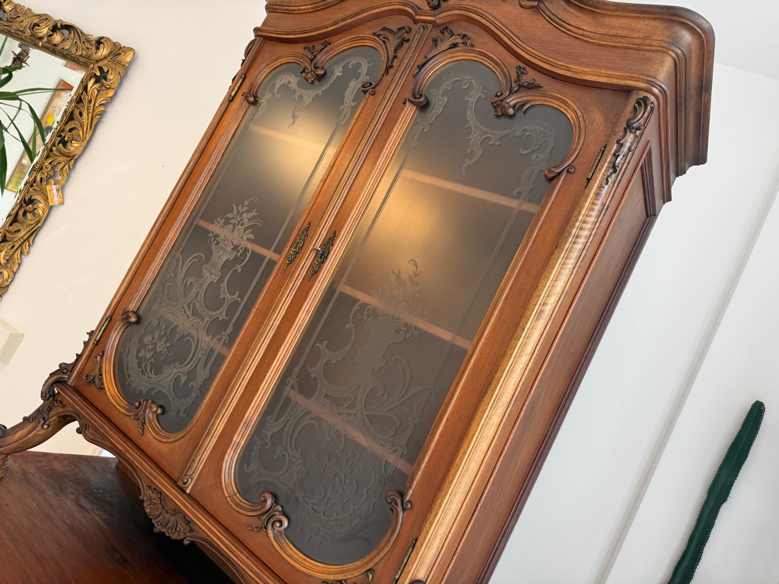 SALE Pfeiferlbarock Aufsatzbuffet Altarschrank Aufsatzschrank Eichenholz  – D2657