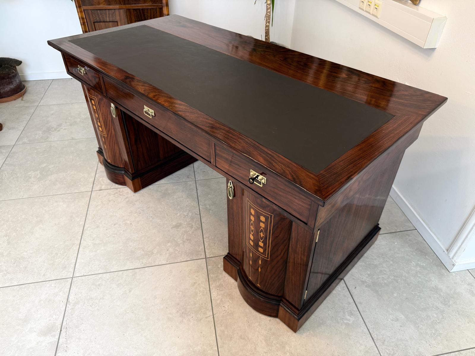 Restaurierter Jugendstil Schreibtisch Sekretär Freisteher Originalstück D2874