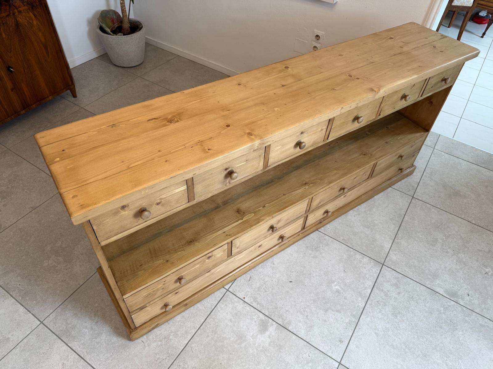 Praktische bäuerliche 12 Laden Kommode Anrichte Sideboard G2069