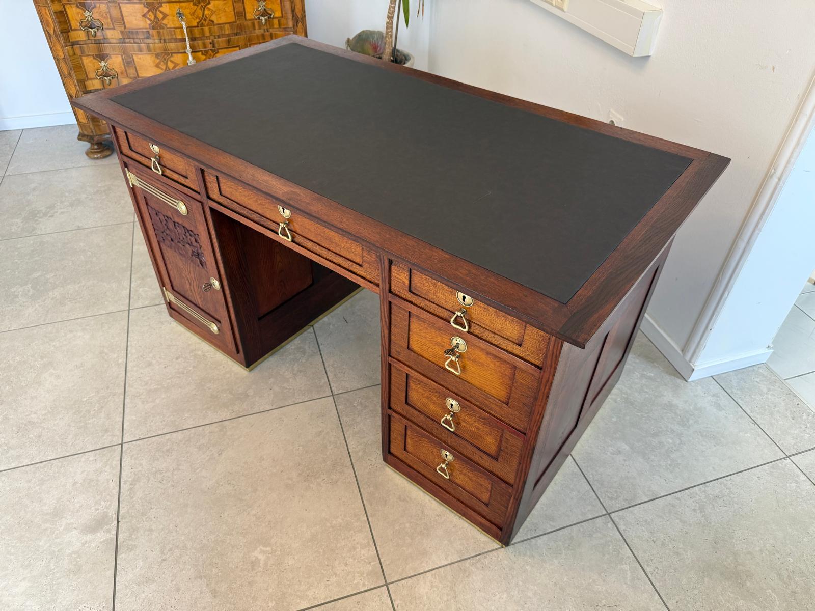 Jugendstil Schreibtisch Sekretär Freisteher Antiquität D2602