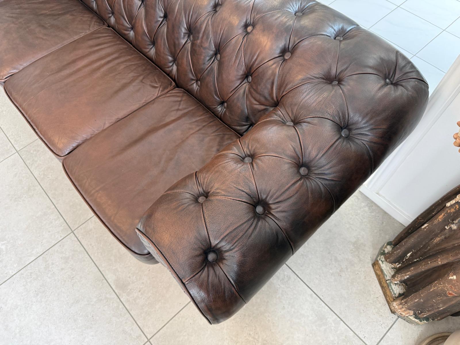 Chesterfield Ecksofa Clubsofa Couch Zigarrenbraun D2522